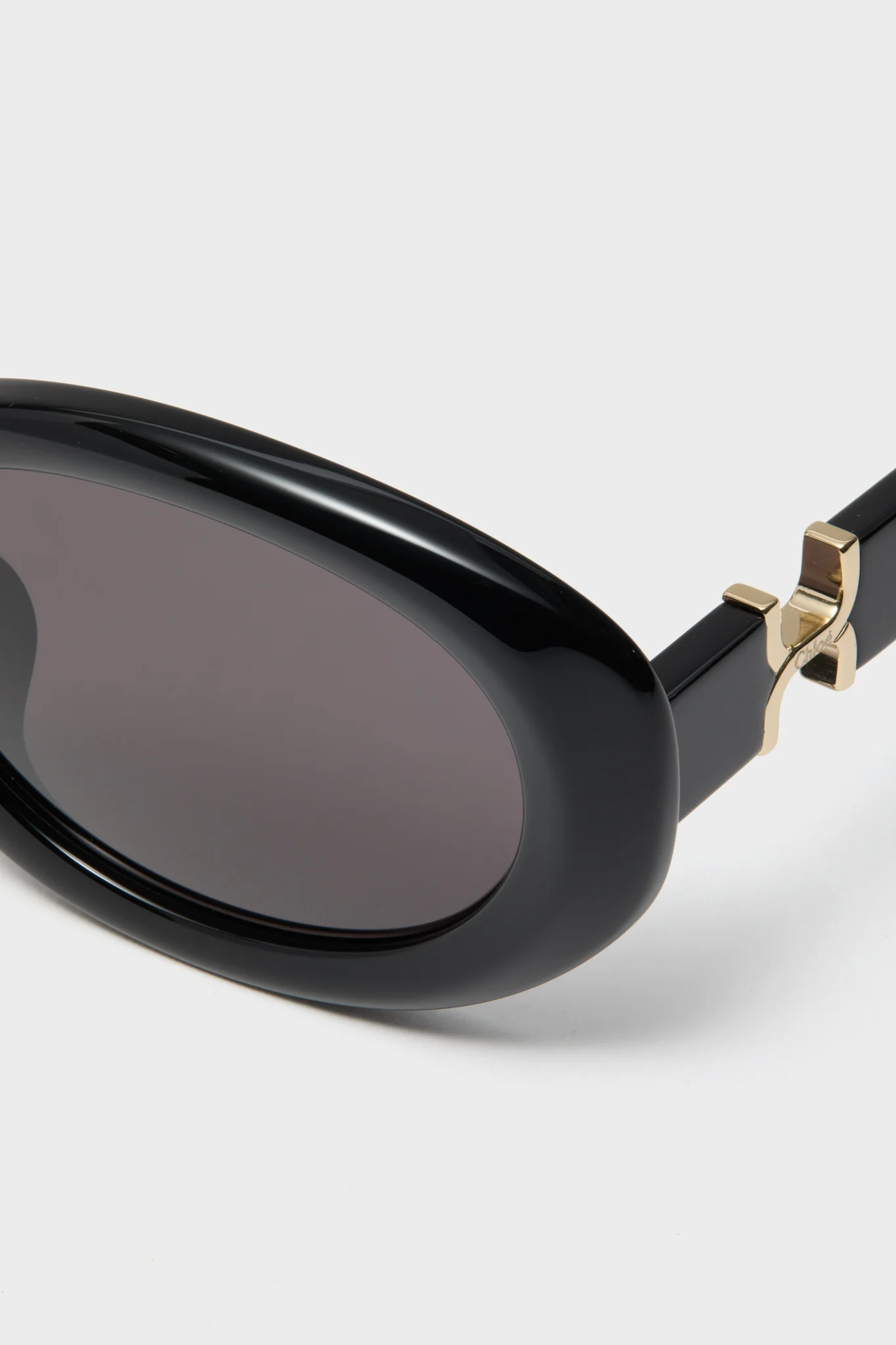 Shiny Solid Black Marcie Sunglasses - Image 5
