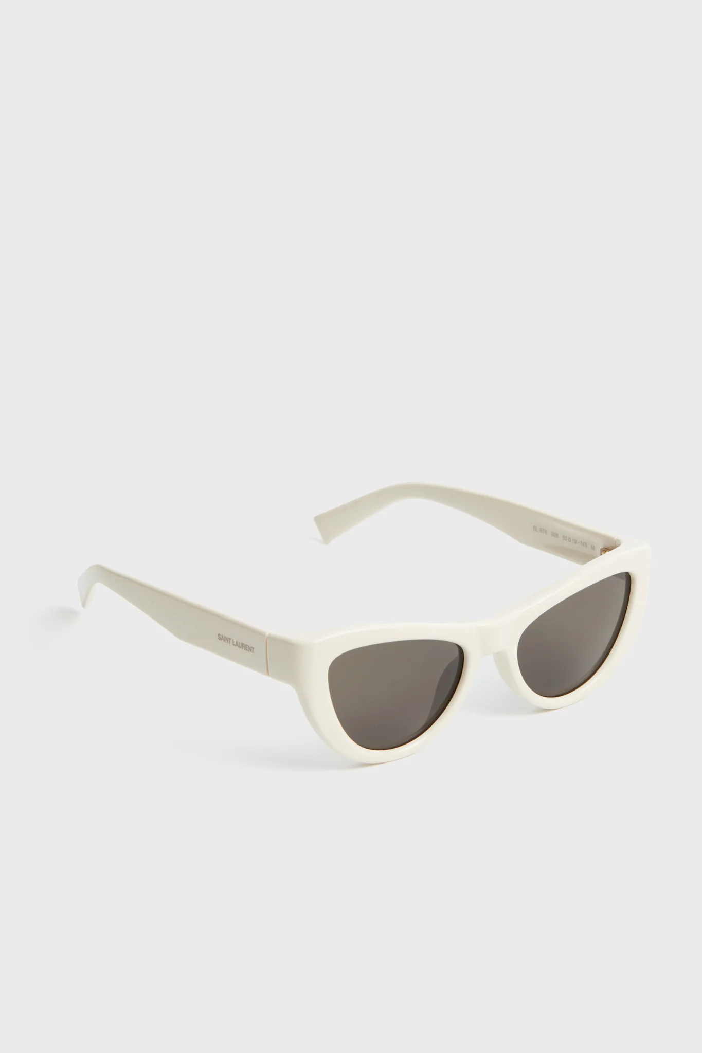 Shiny Solid Ivory Cat Eye Sunglasses - Image 3