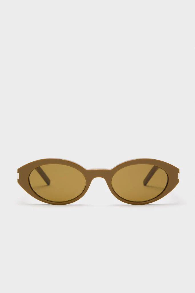 Shiny Solid Licorice Brown Corner Angle M Sunglasses