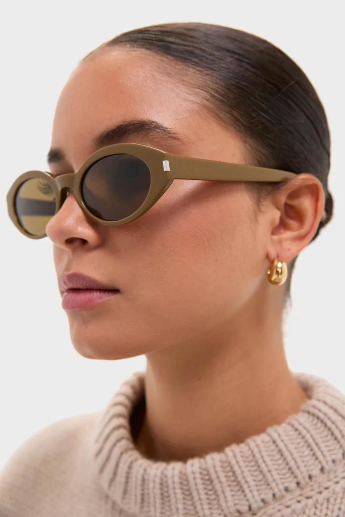 Shiny Solid Licorice Brown Corner Angle M Sunglasses - Image 3