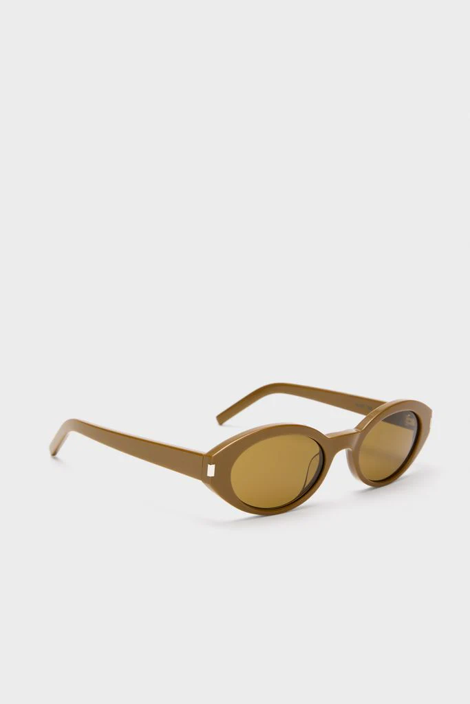 Shiny Solid Licorice Brown Corner Angle M Sunglasses - Image 4