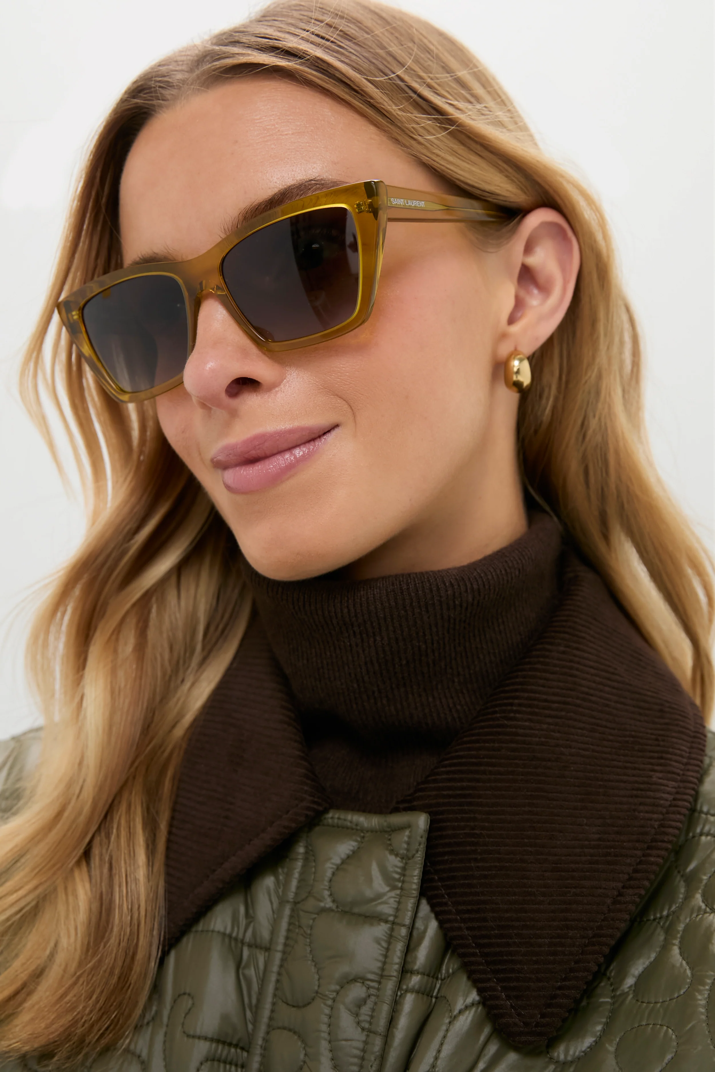 Shiny Transparent Ocra Mica Sunglasses - Image 2