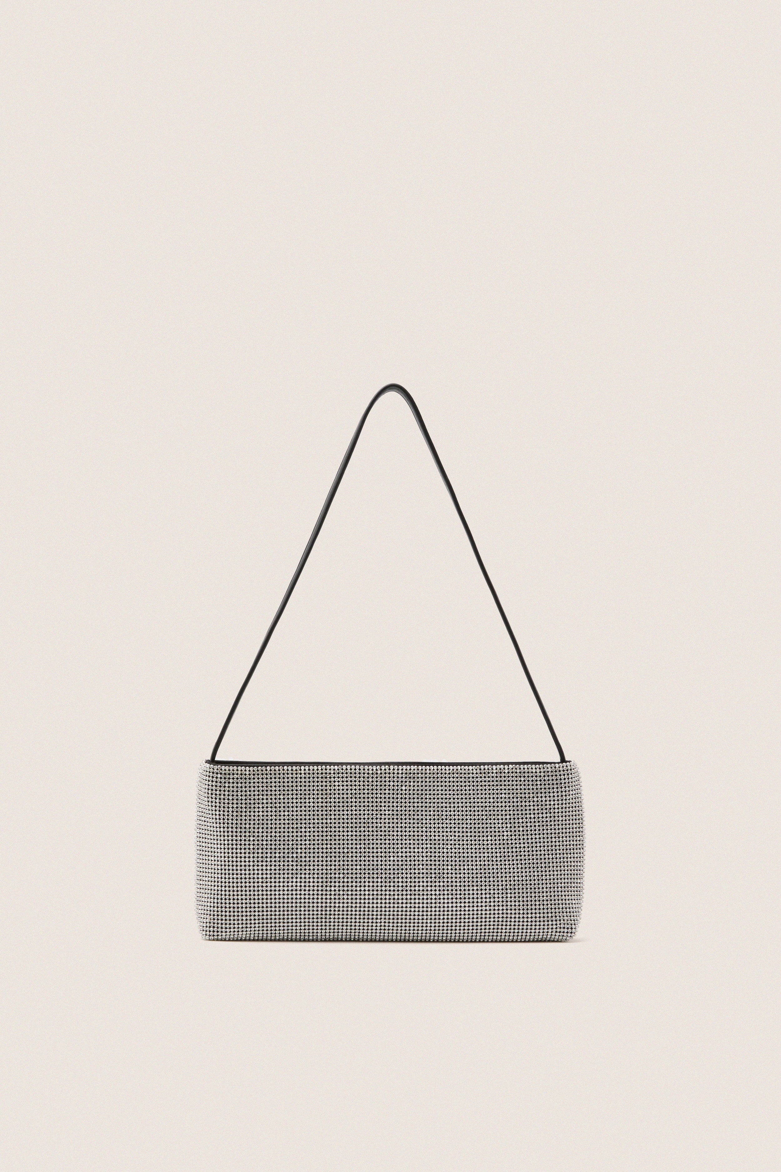 Silver Diamante Sophia Shoulder Bag