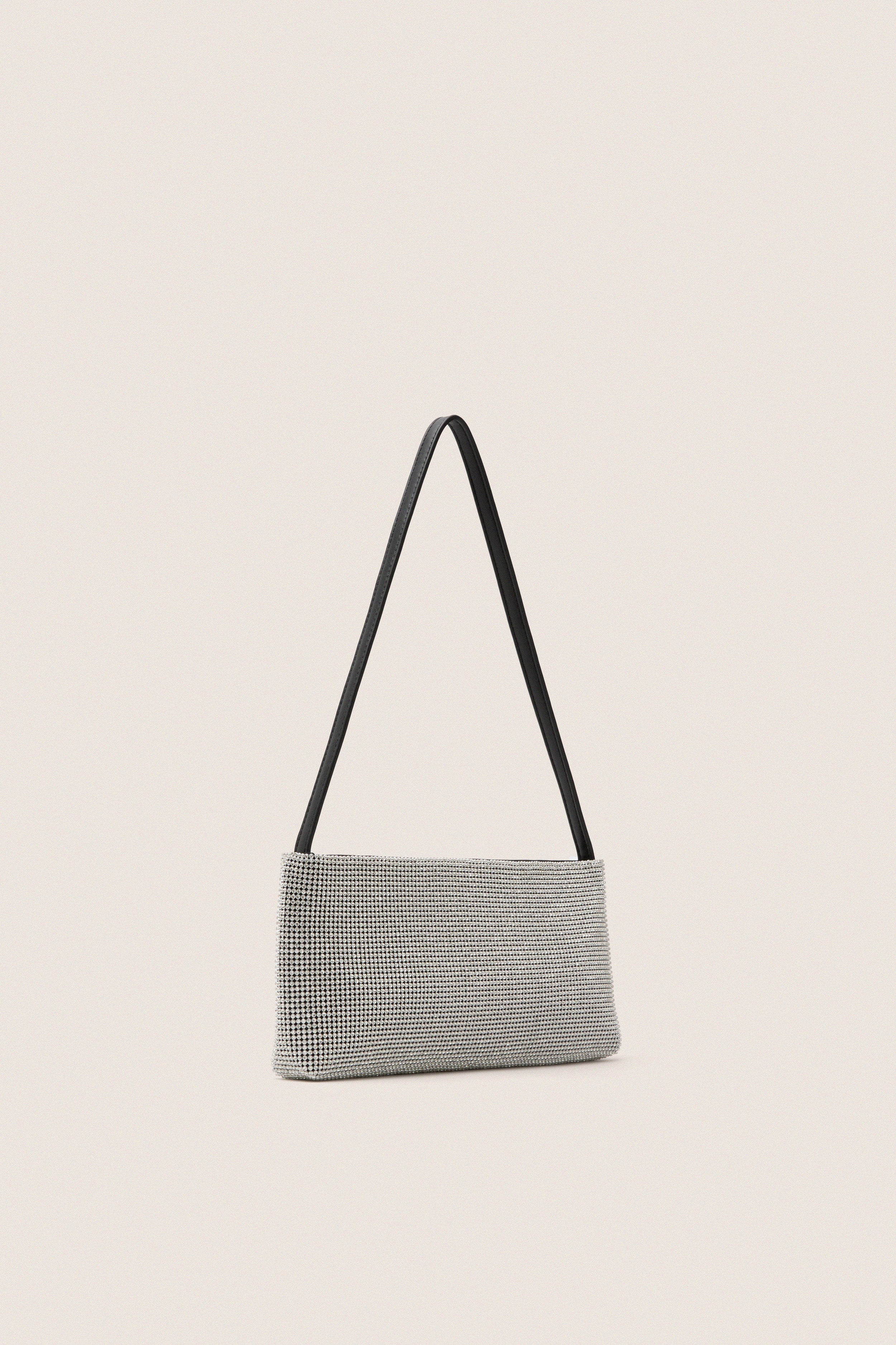 Silver Diamante Sophia Shoulder Bag - Image 3
