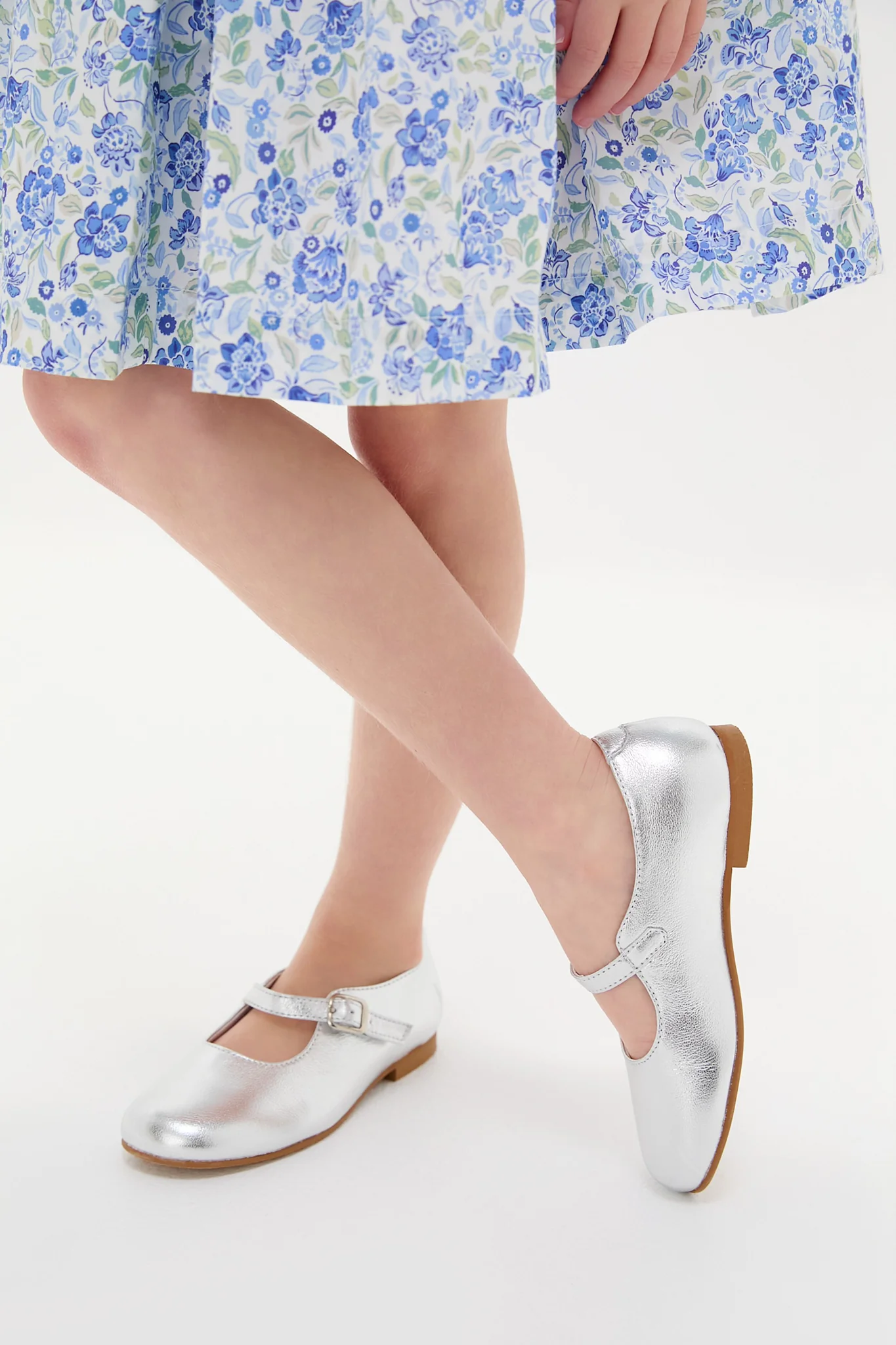 Silver Leather Girl Mary Jane Shoes - Image 5