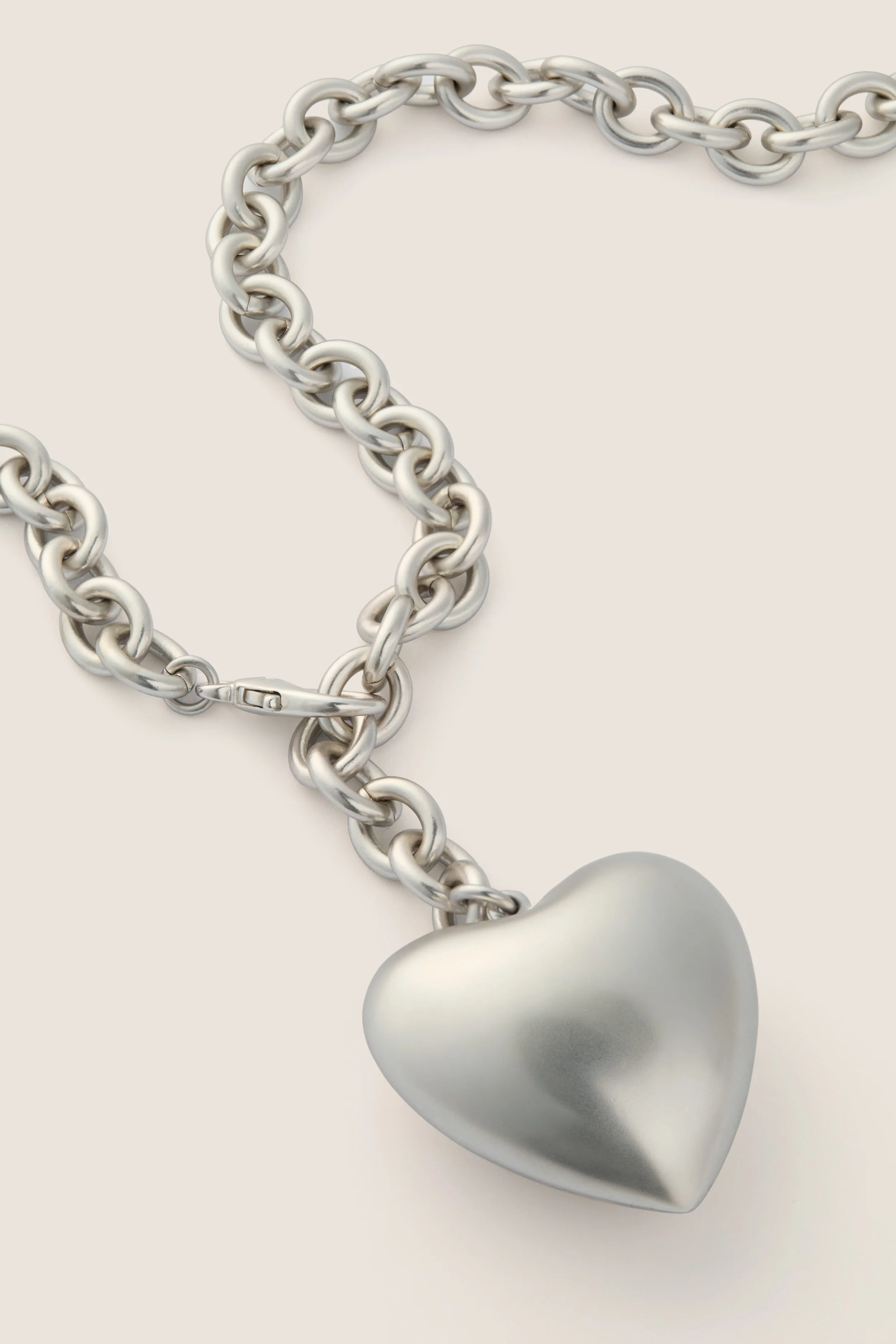 Silver Puffy Heart Necklace - Image 4