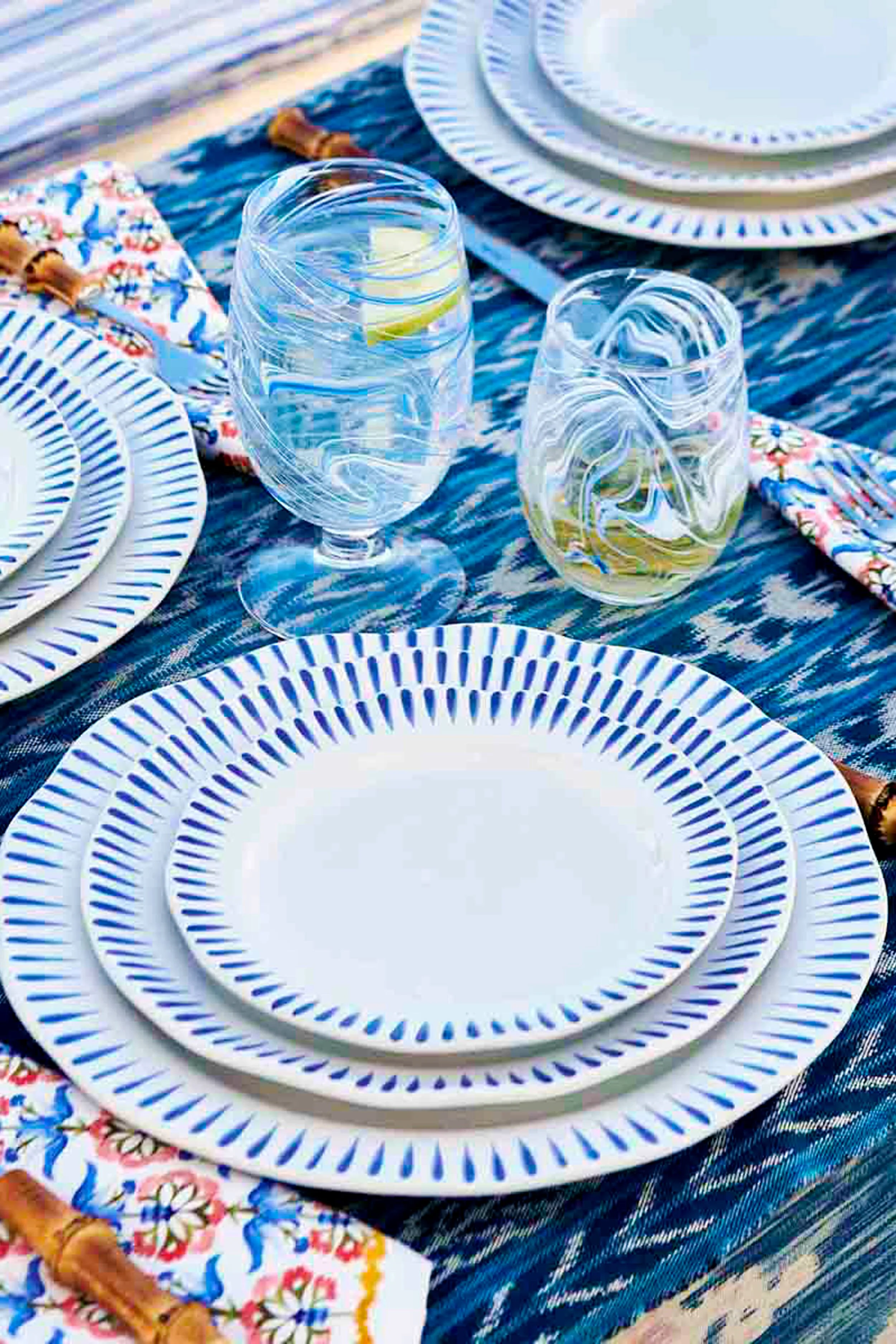 Delft Blue Sitio Stripe Dinner Plate - Image 2