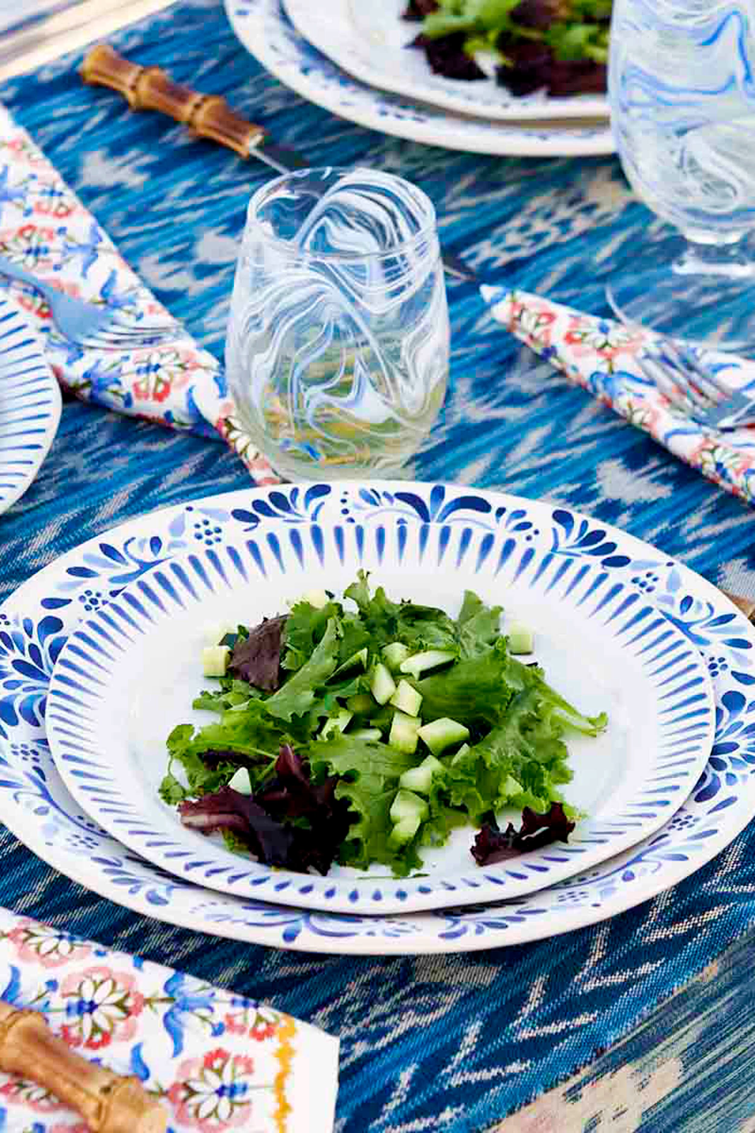 Delft Blue Sitio Stripe Salad Plate - Image 2