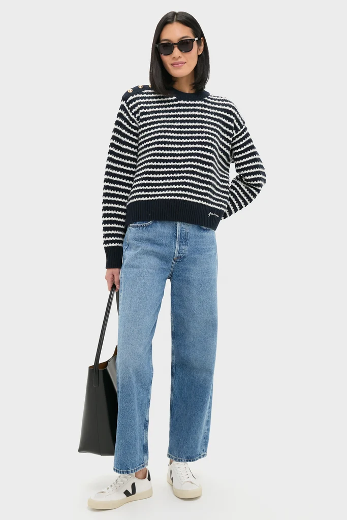 Sky Captain Cotton Wool Stripe Sweater - Image 2