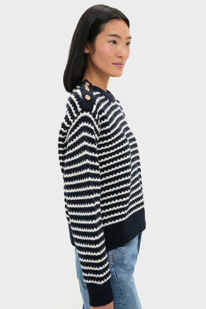 Sky Captain Cotton Wool Stripe Sweater - Image 3