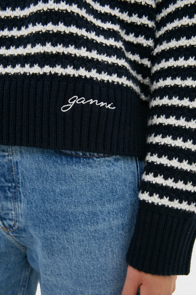 Sky Captain Cotton Wool Stripe Sweater - Image 5