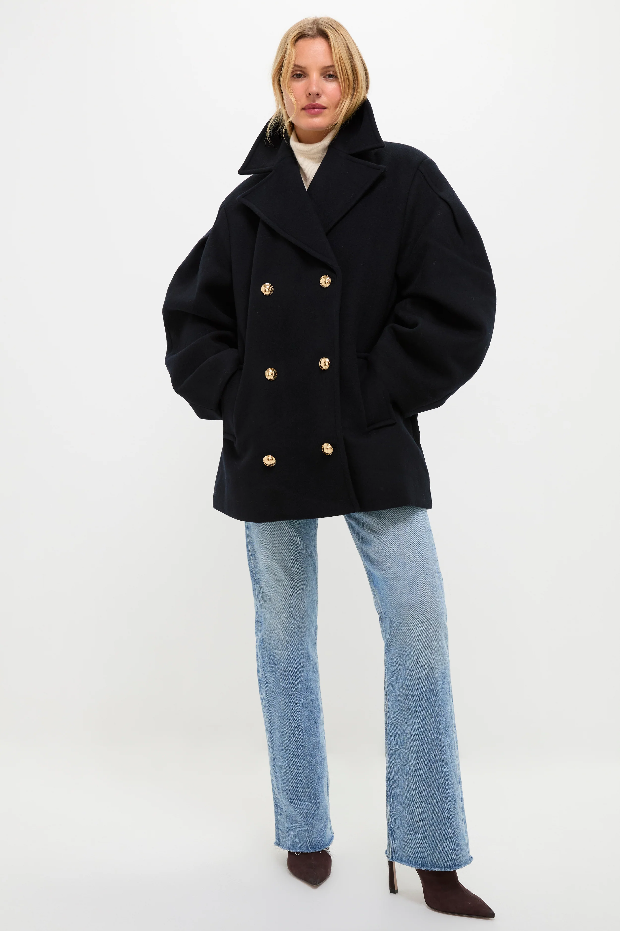 Sky Captain Peacoat Wool Midi Coat