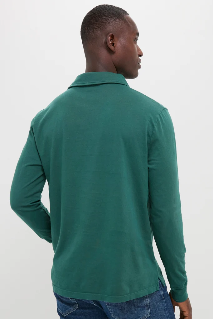 Washed Pine Long Sleeve Hudson Polo - Image 4