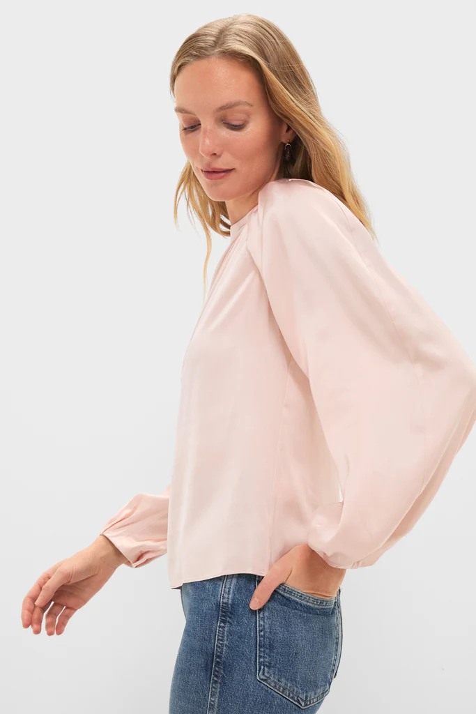 Soft Pink Blush Satin Blaire Top - Image 4