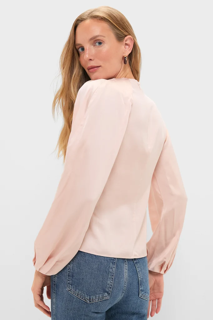 Soft Pink Blush Satin Blaire Top - Image 5