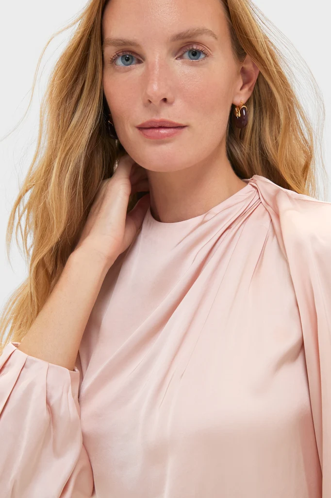 Soft Pink Blush Satin Blaire Top - Image 6