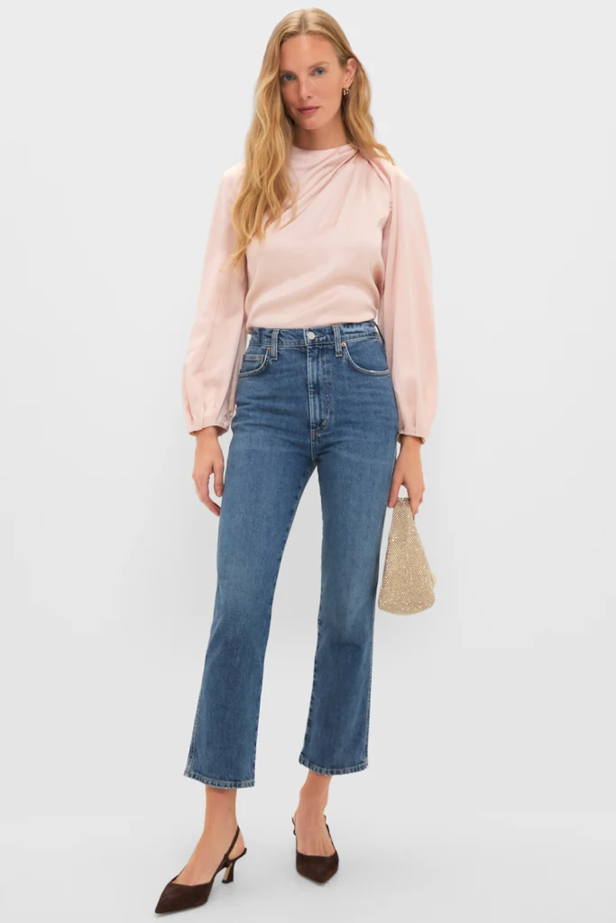 Soft Pink Blush Satin Blaire Top - Image 7
