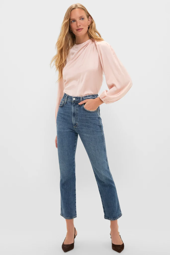 Soft Pink Blush Satin Blaire Top - Image 8