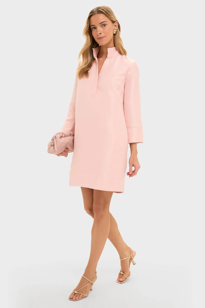 Soft Pink Dupioni Megan Dress - Image 2