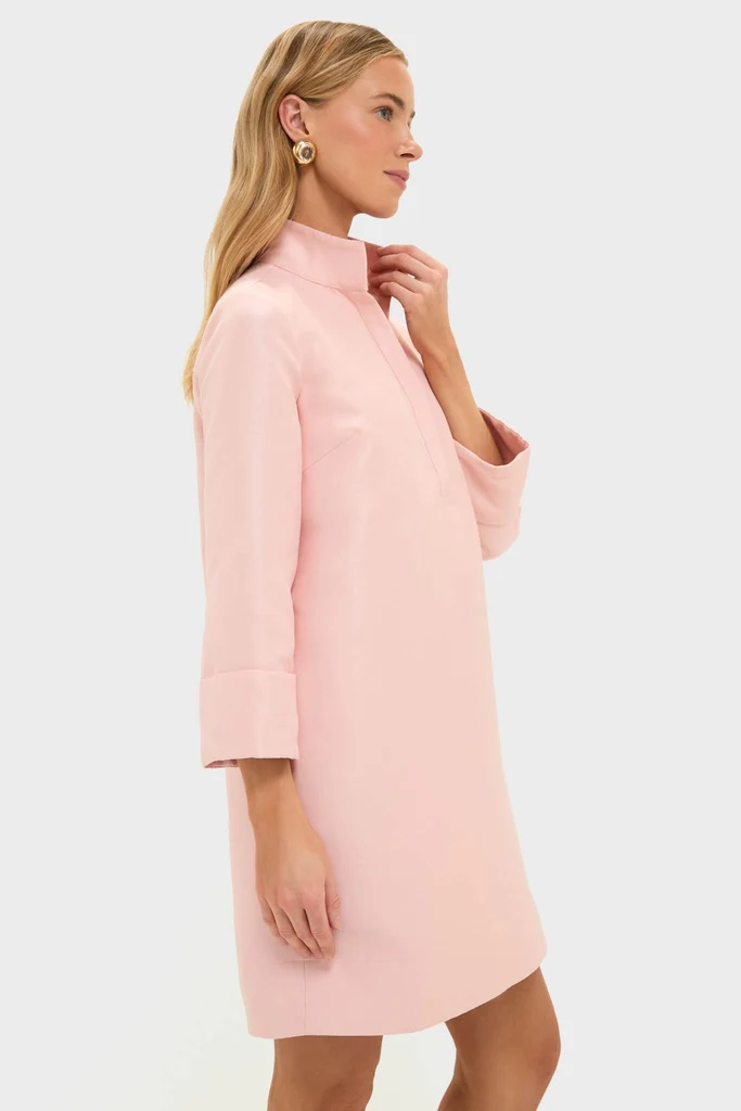 Soft Pink Dupioni Megan Dress - Image 3