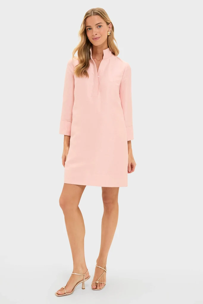 Soft Pink Dupioni Megan Dress - Image 6
