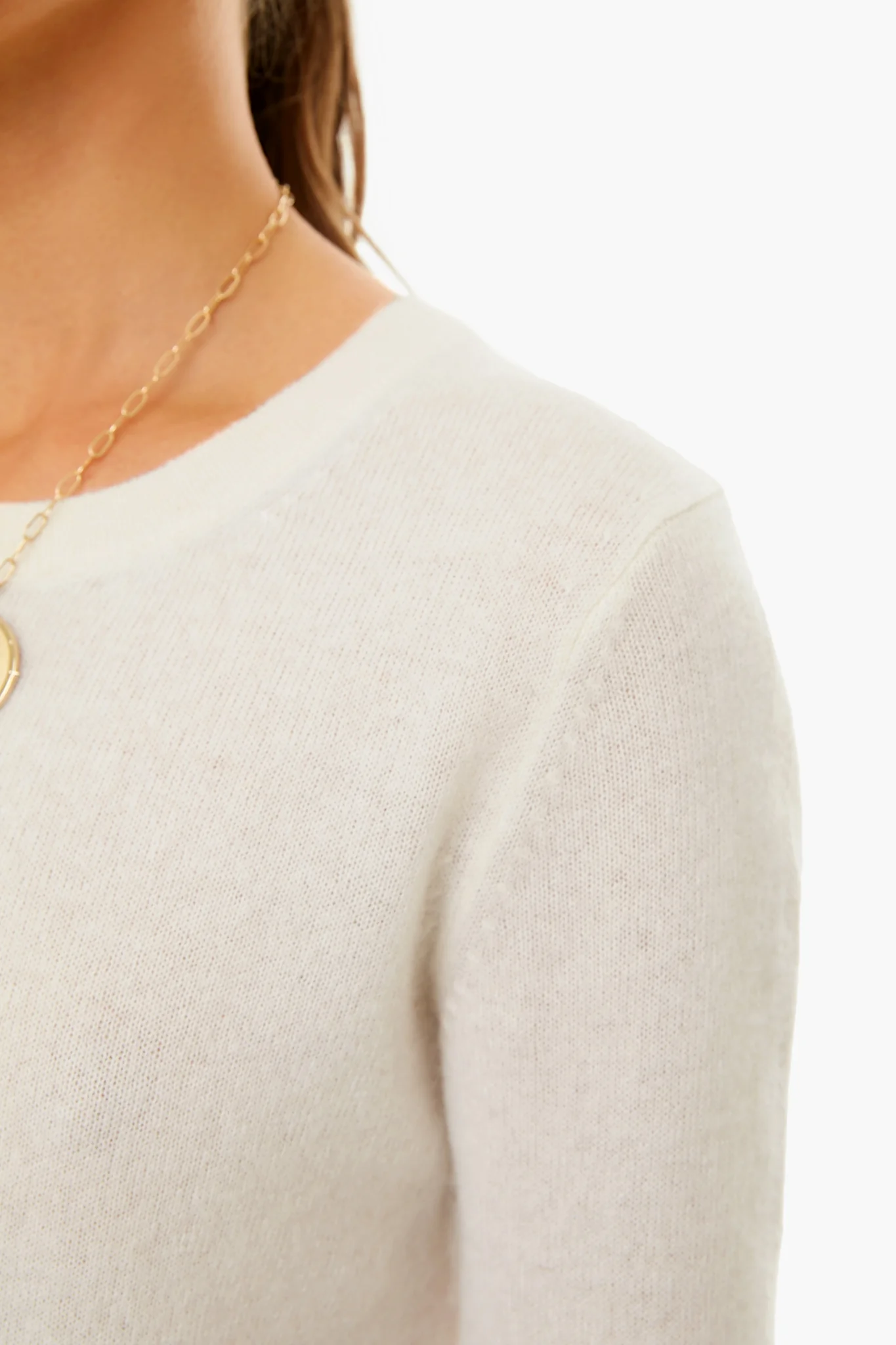 Soft White Cashmere Classic Crewneck Sweater - Image 5