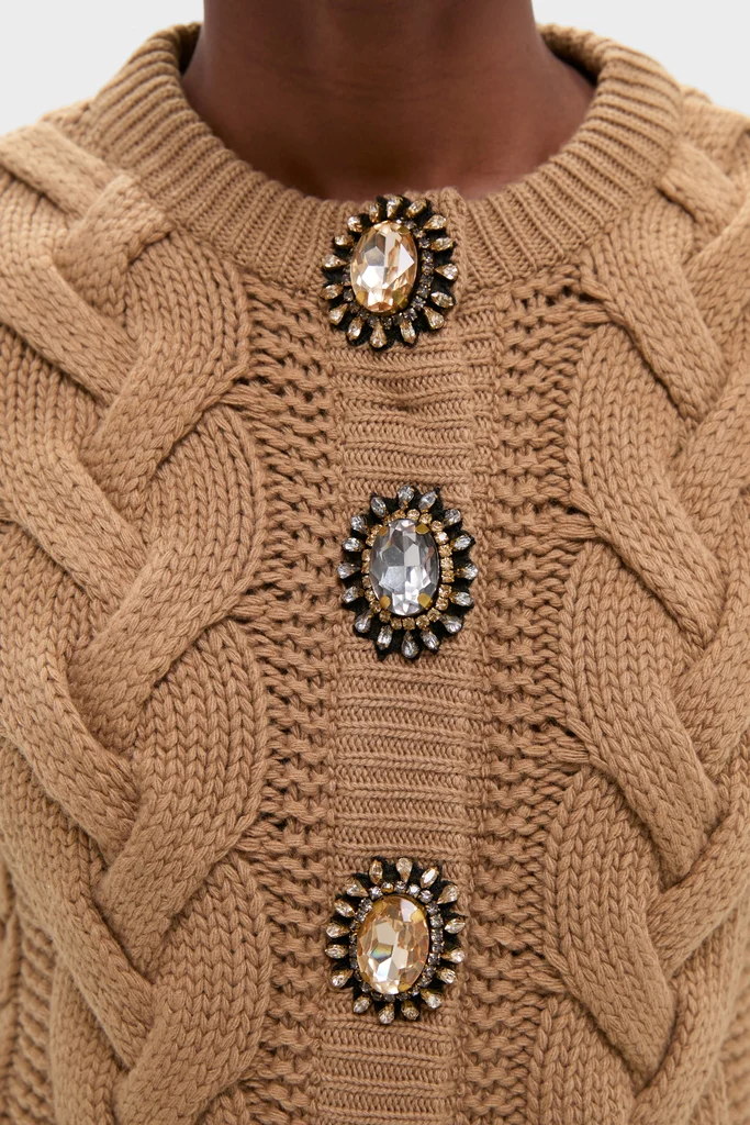 Solid Brown Portrait Cardigan - Image 2