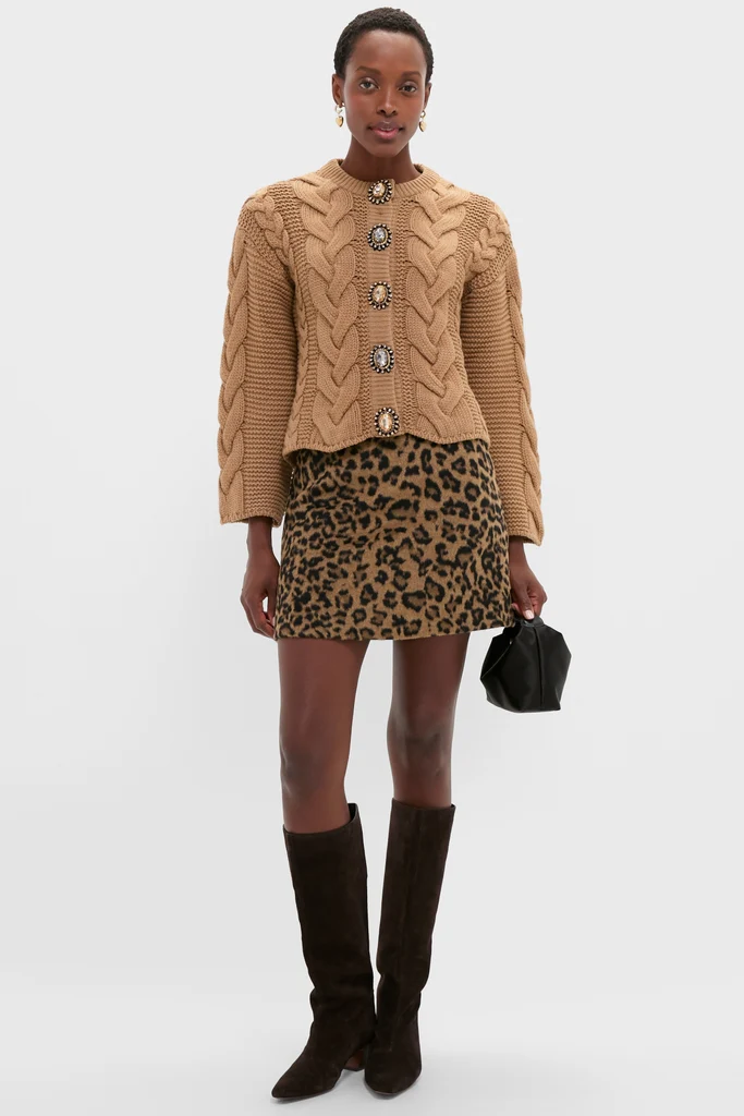 Solid Brown Portrait Cardigan - Image 3