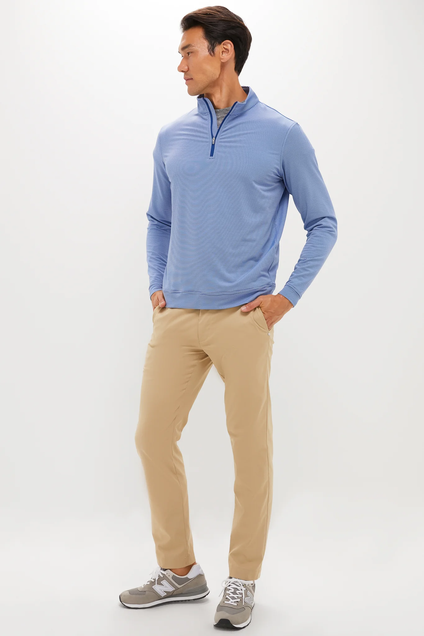 Sport Navy Perth Sugar Stripe Quarter Zip - Image 6