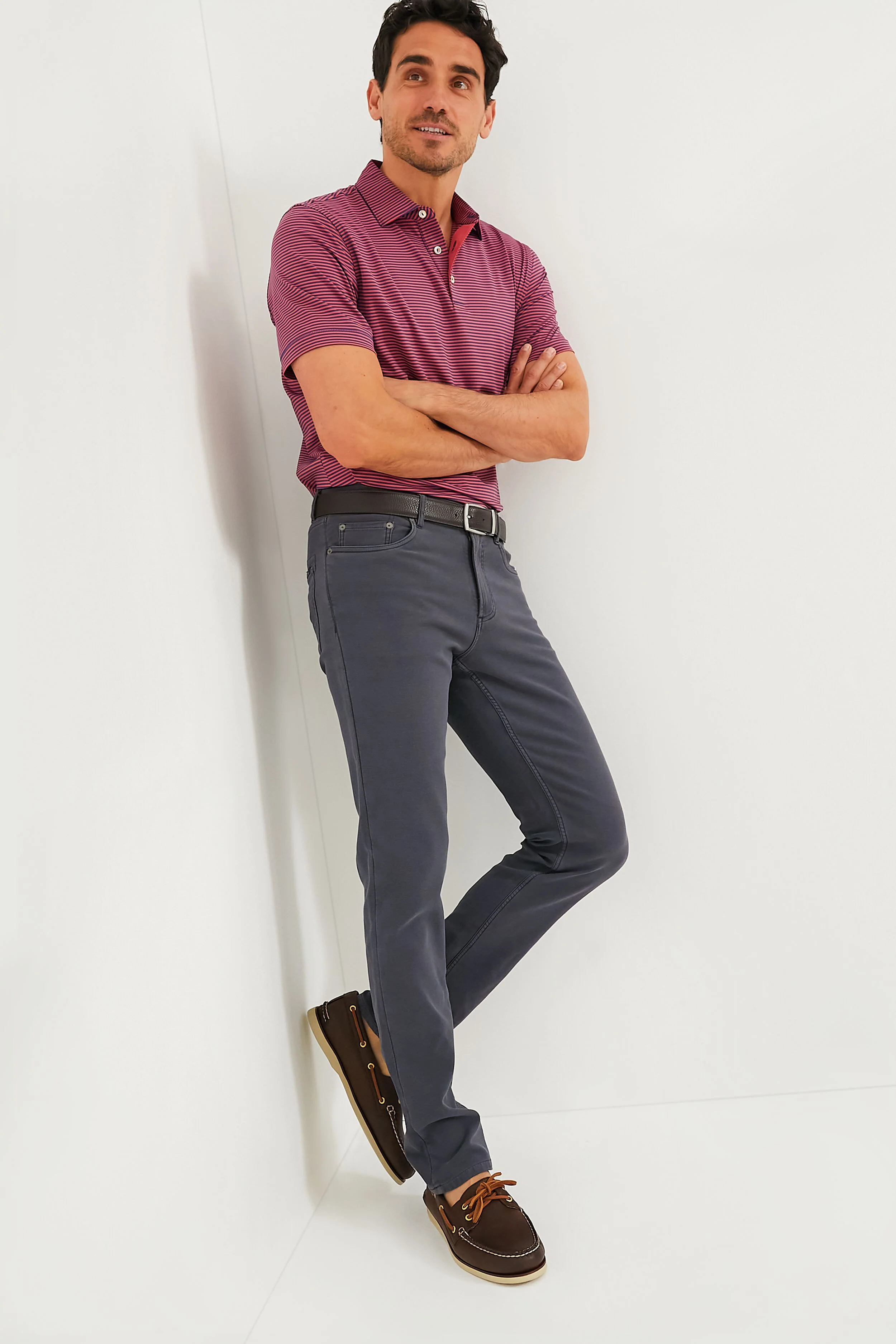 Sport Navy Red Hales Performance Jersey Polo - Image 2