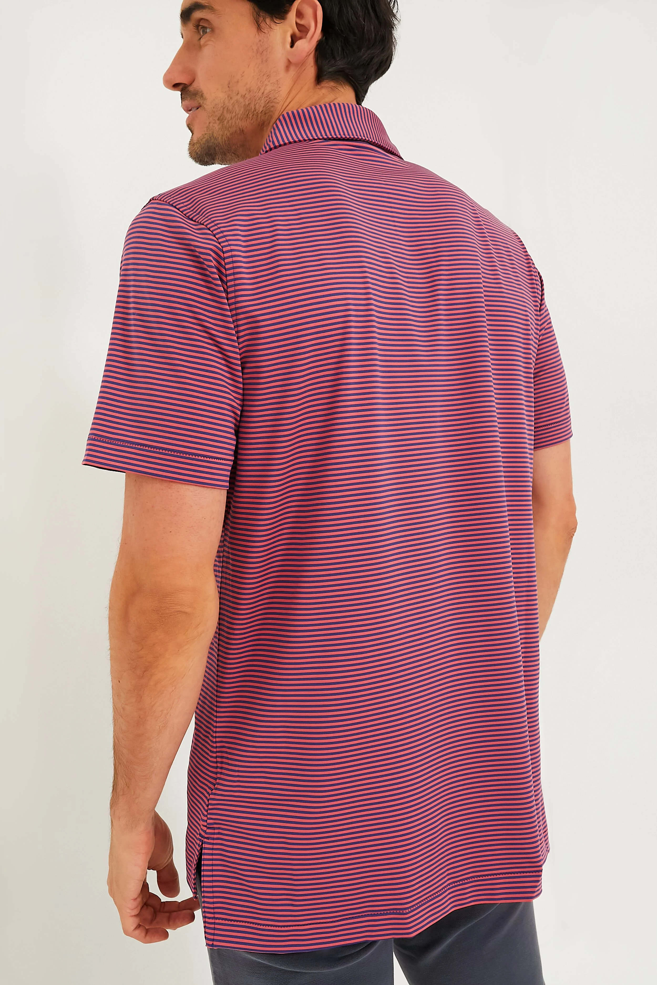 Sport Navy Red Hales Performance Jersey Polo - Image 3
