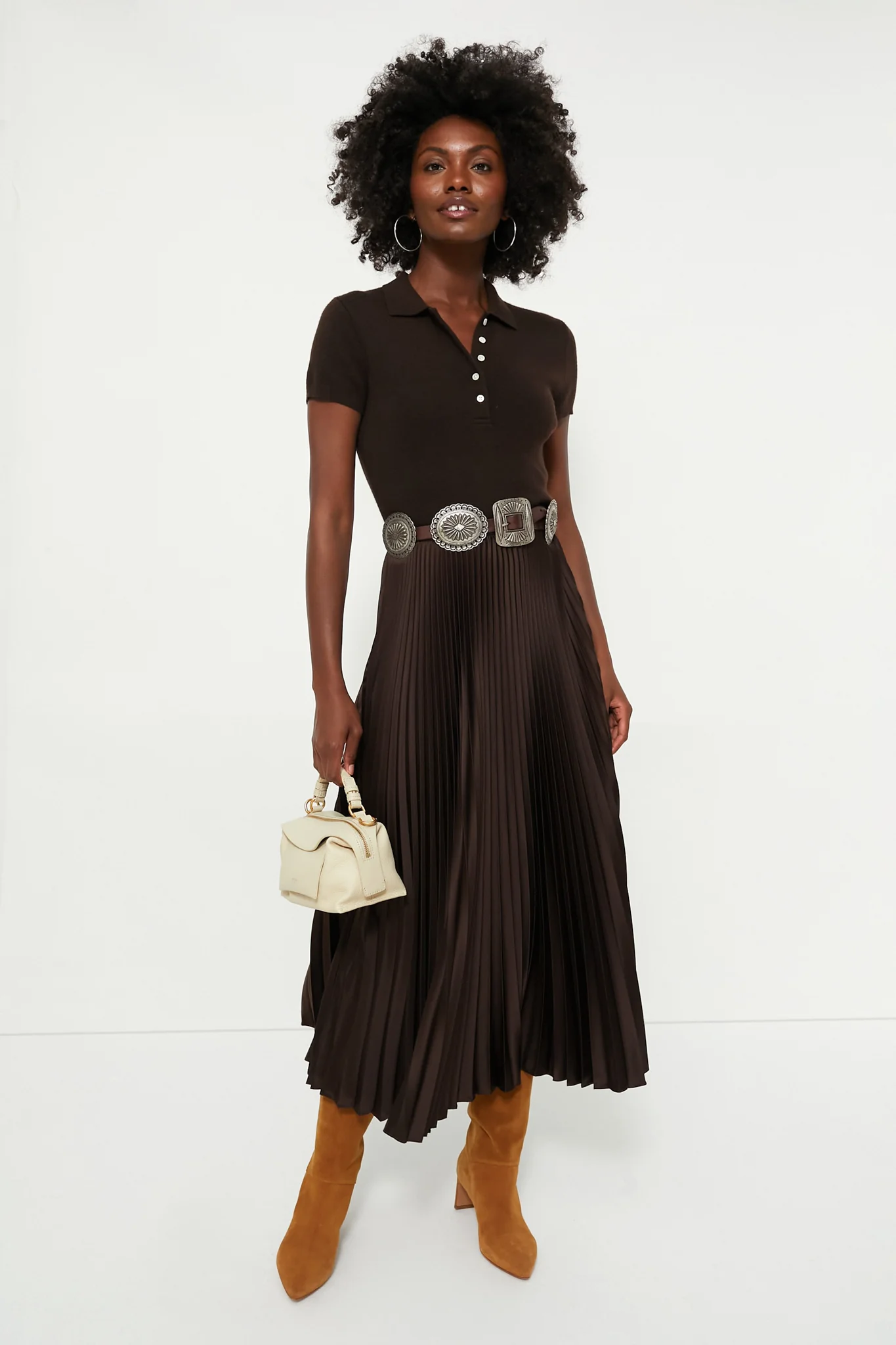 Squire Brown Short Sleeve Day Dress - Image 2