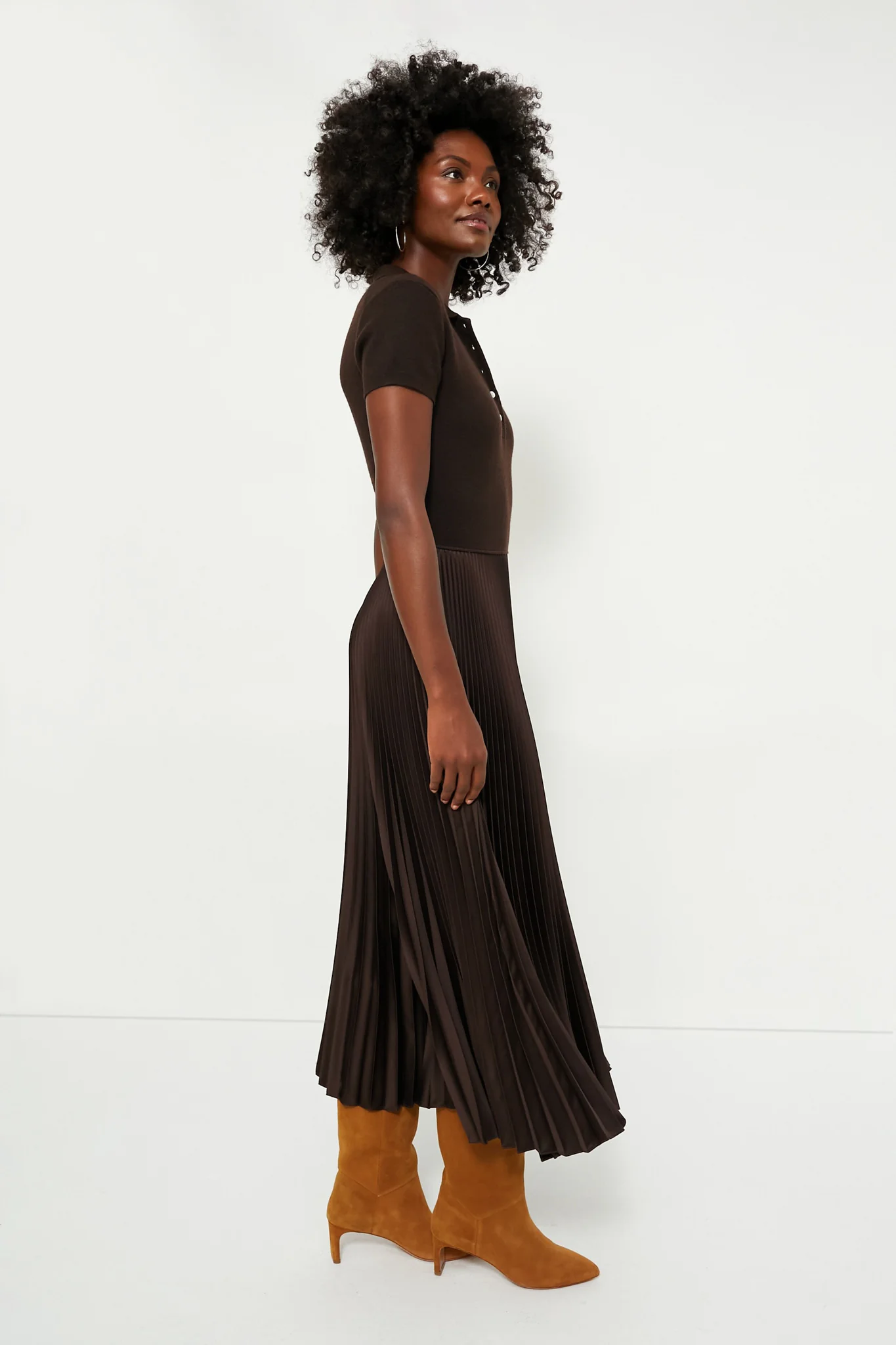 Squire Brown Short Sleeve Day Dress - Image 3