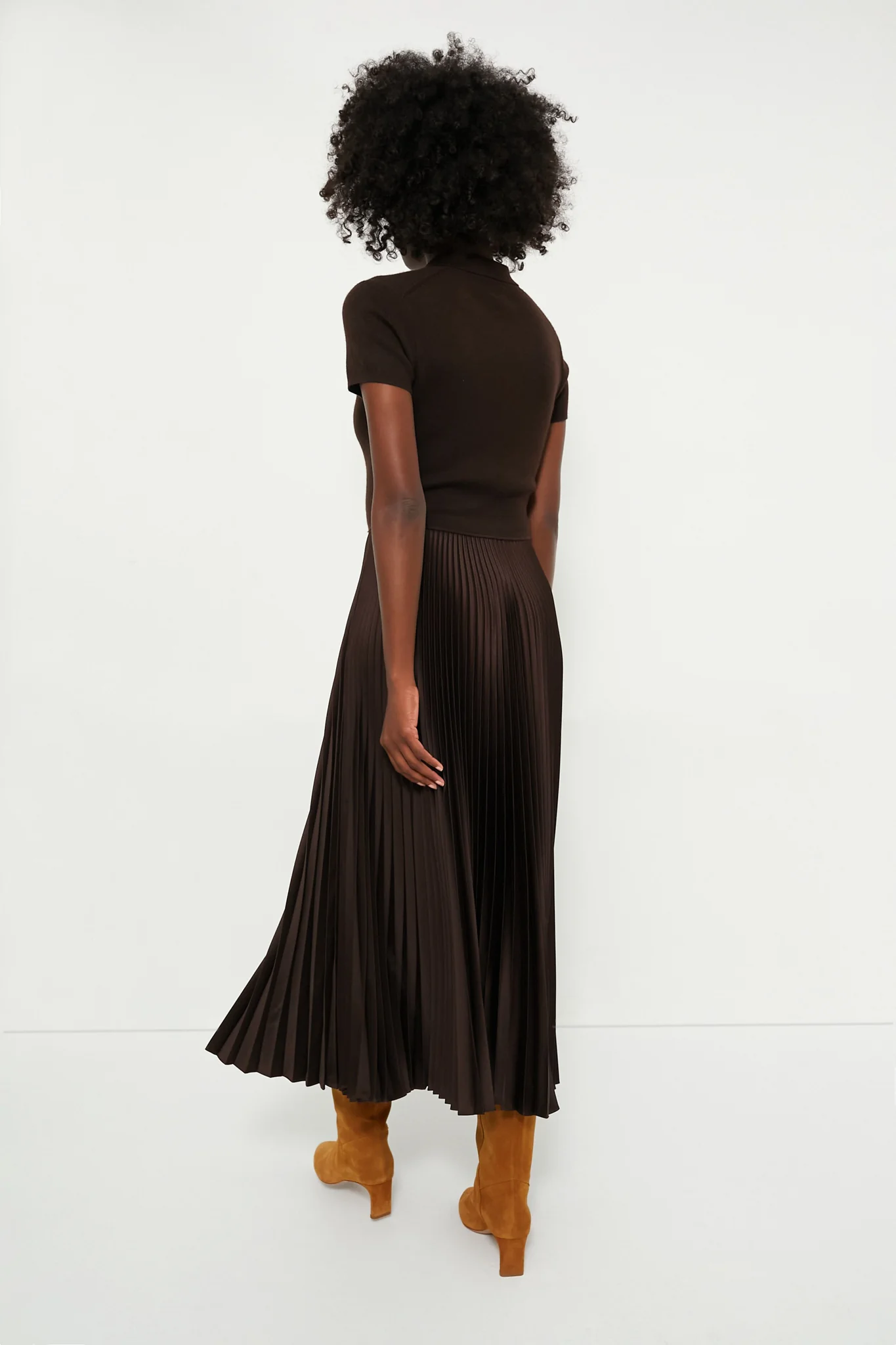 Squire Brown Short Sleeve Day Dress - Image 4