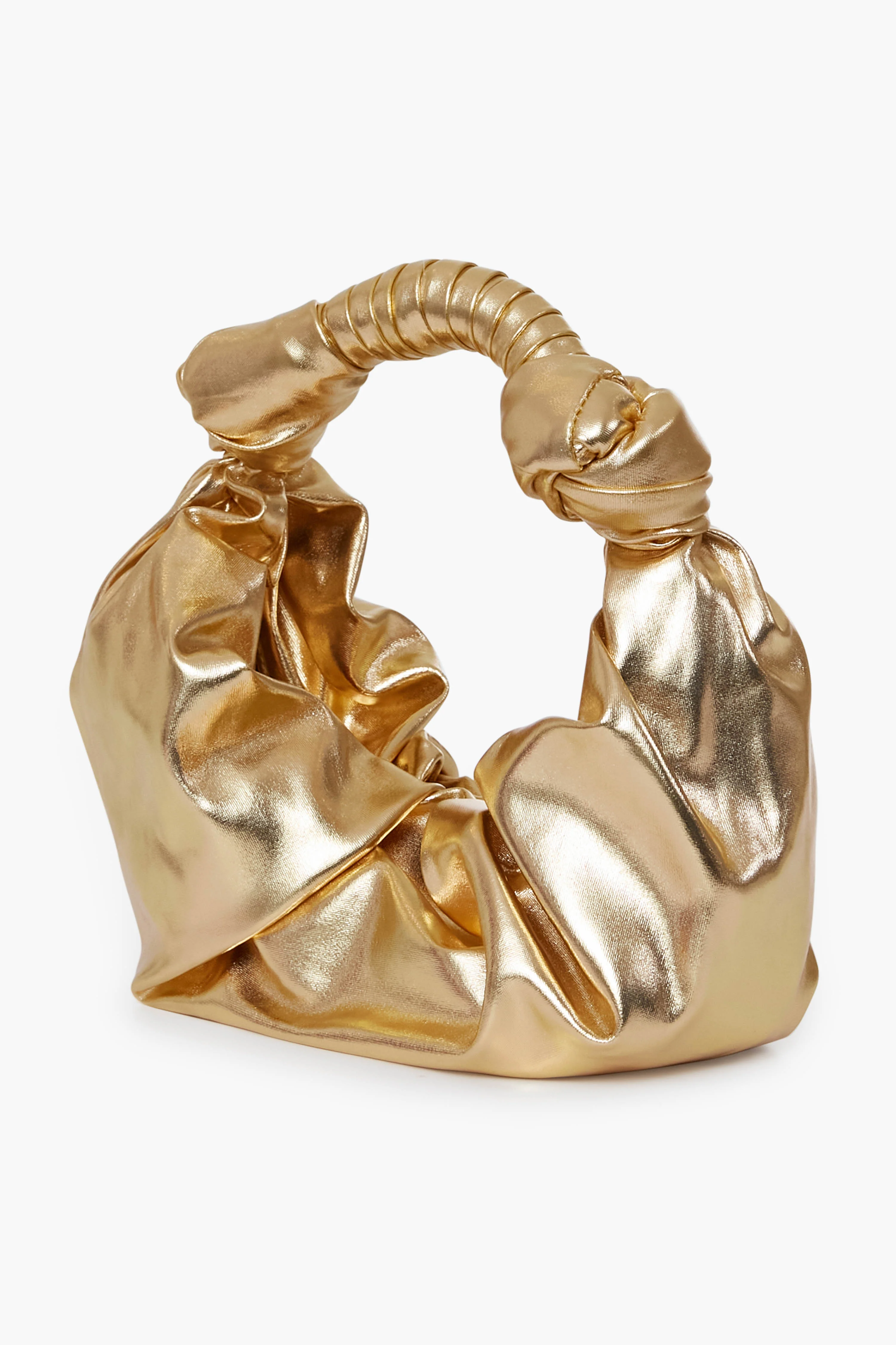 Star Gold Smooth Vegan Leather Lopsy Bag - Image 4