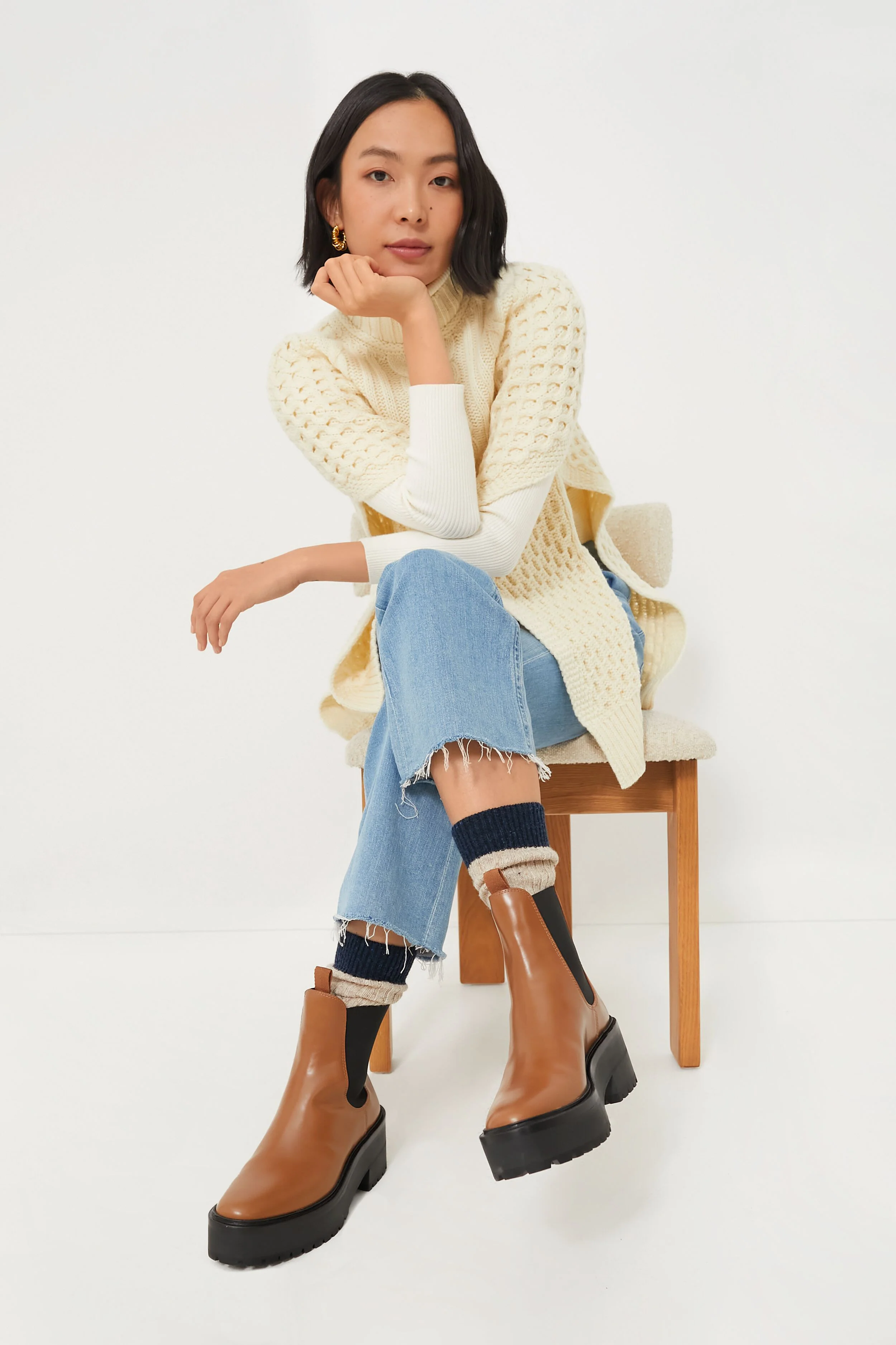 Stone and Navy Houghton Socks - Image 2