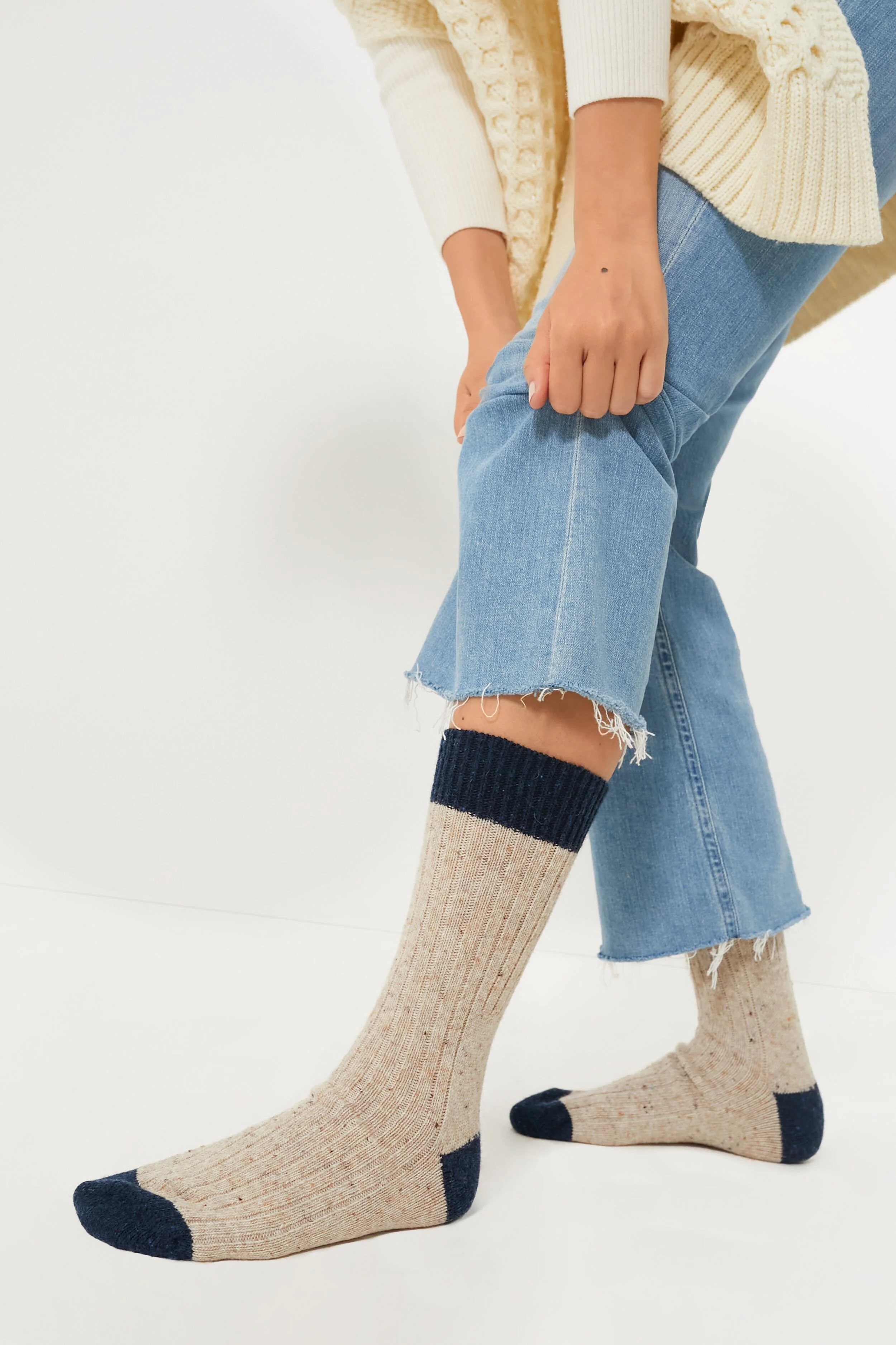 Stone and Navy Houghton Socks - Image 3
