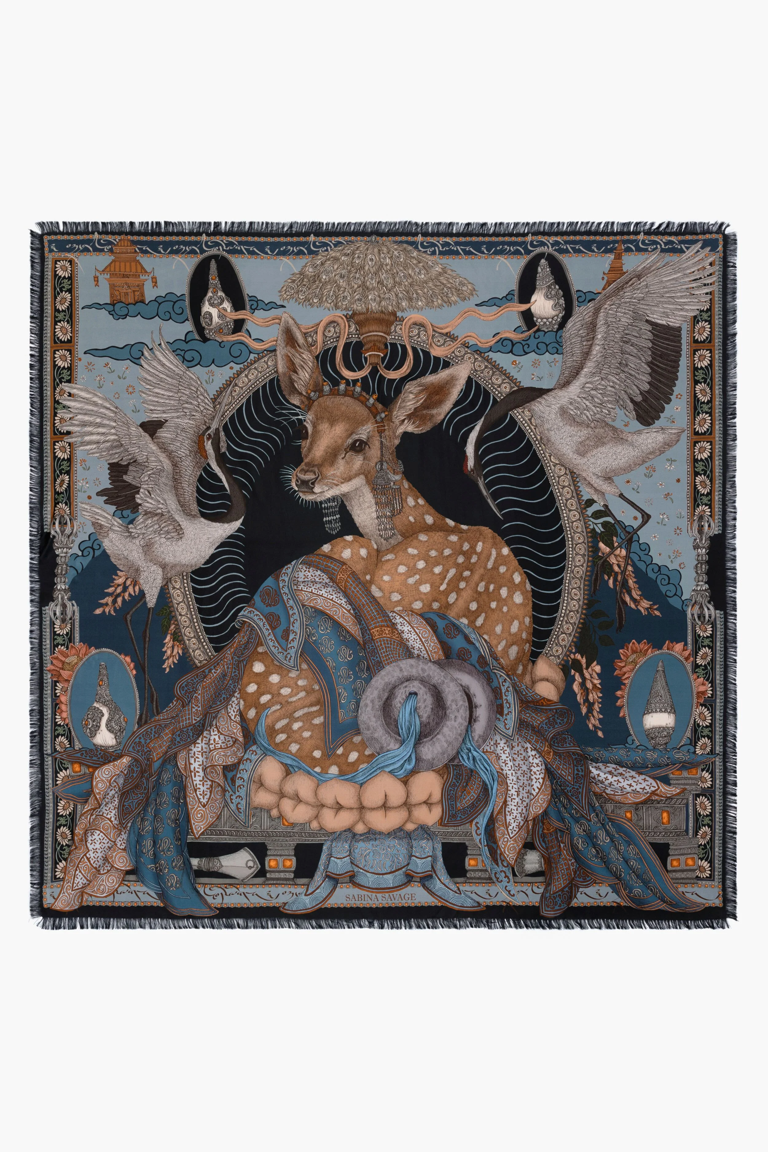 The Storm Steel Song Deer Large 135 cm Scarf - Image 2