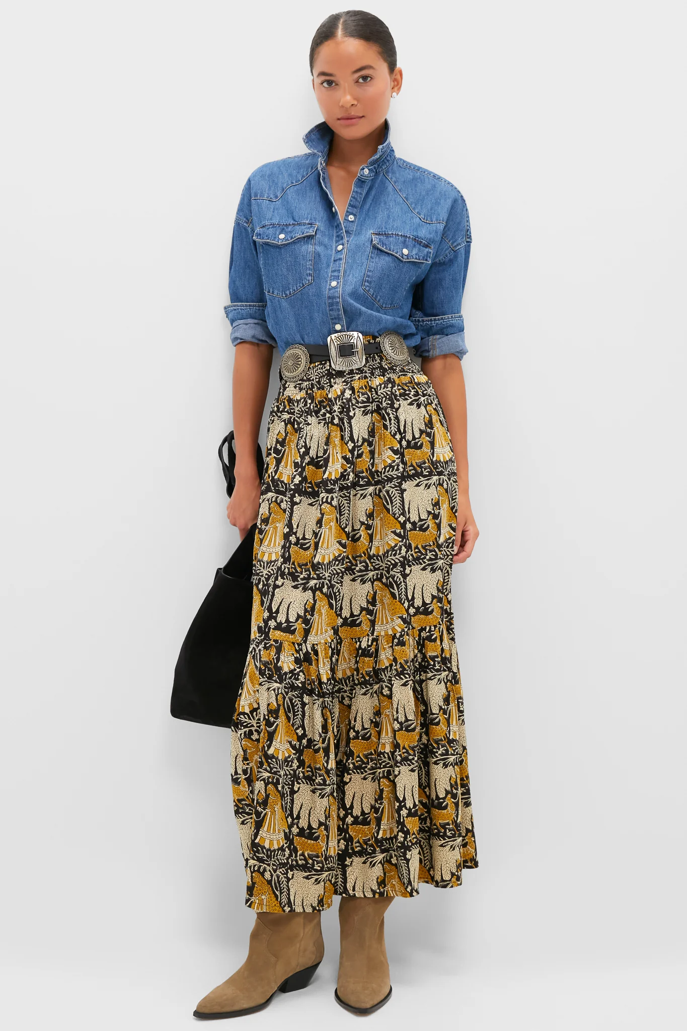 Story Print Shirred Skirt - Image 2