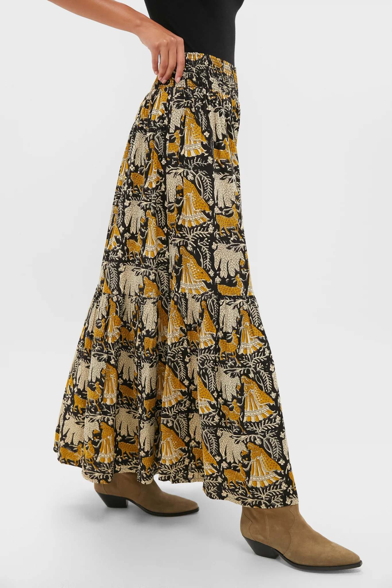 Story Print Shirred Skirt - Image 3