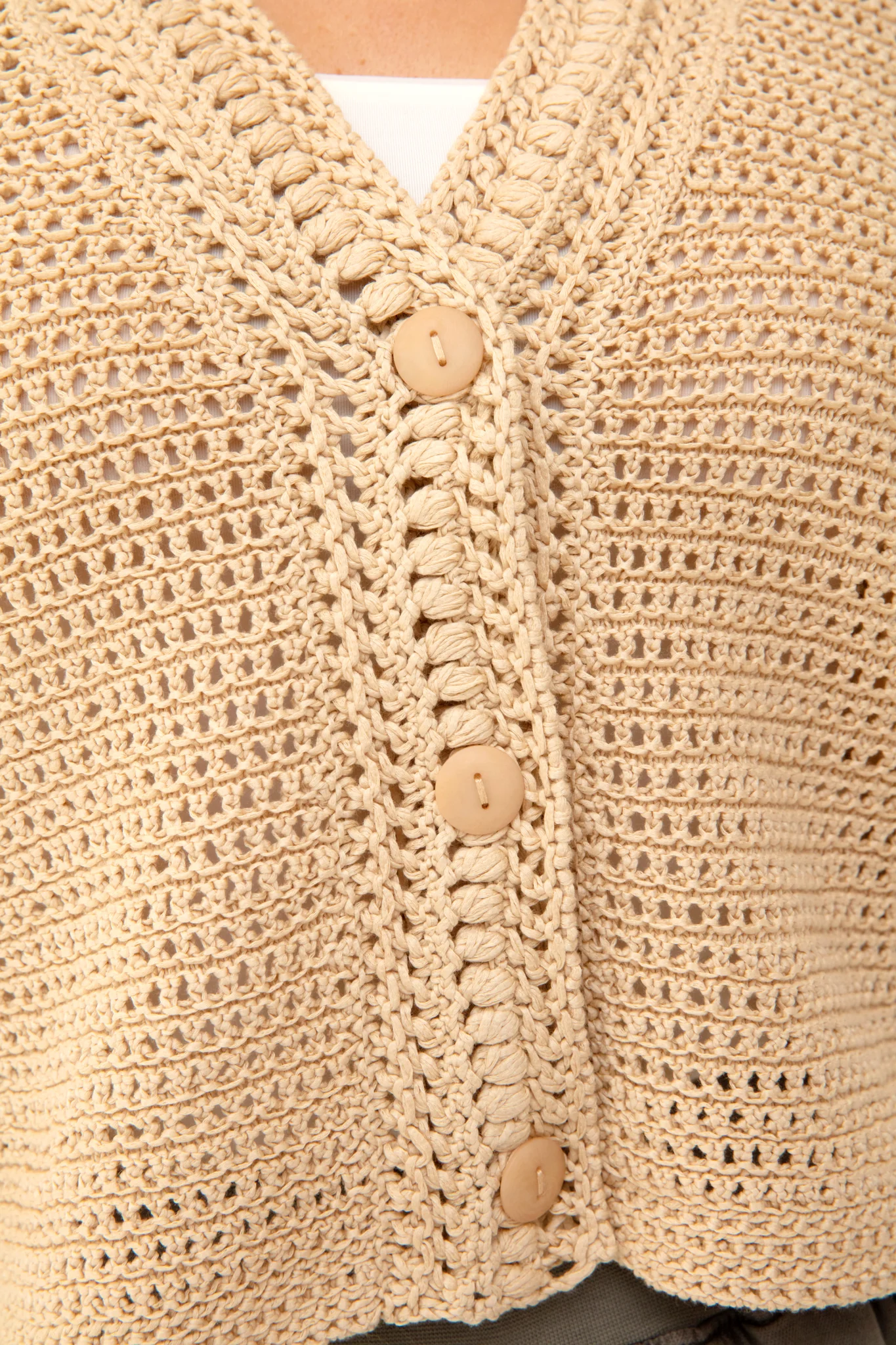 Straw Crochet Cardigan - Image 5