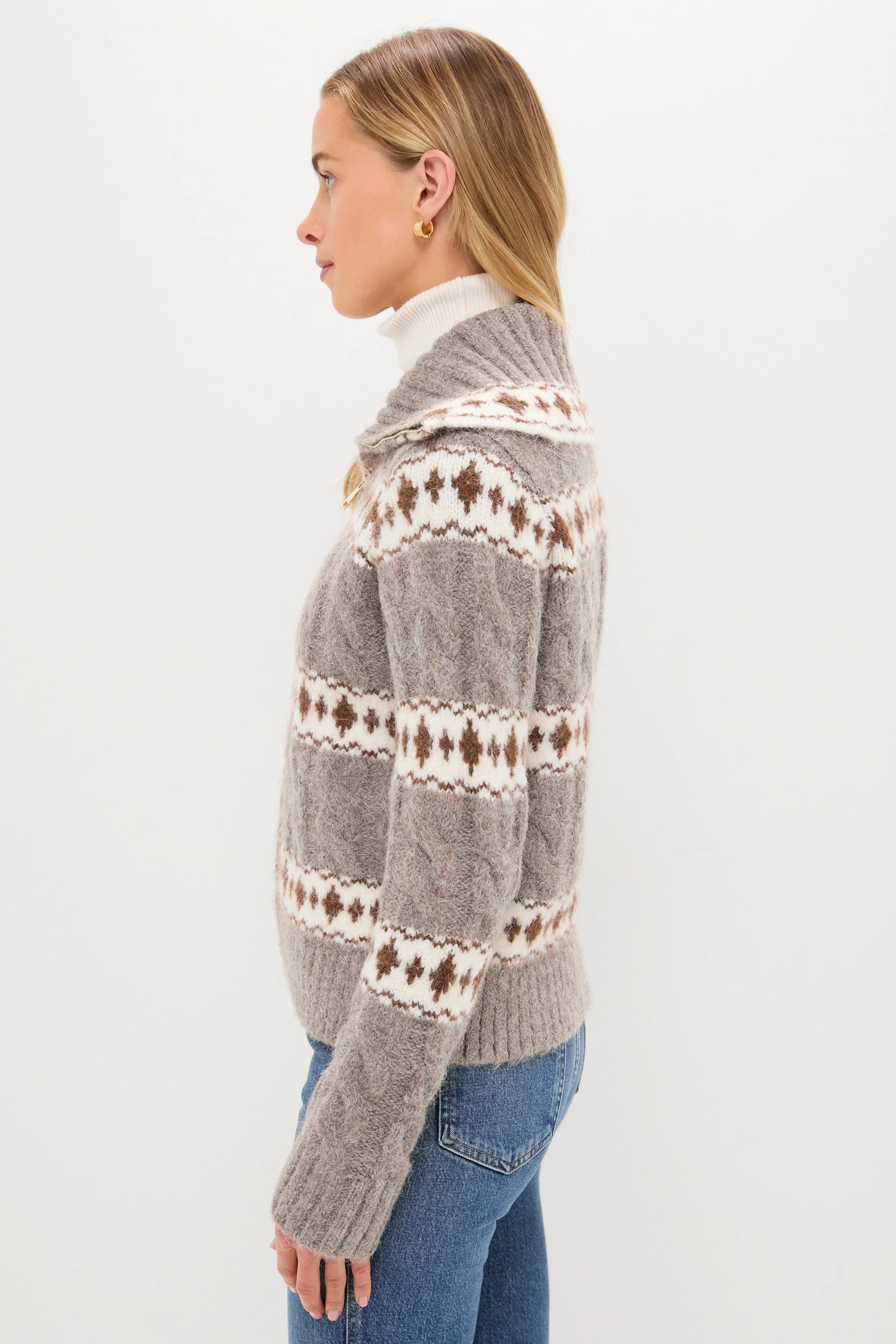 Striped Fair Isle Kinvara Cardigan - Image 3