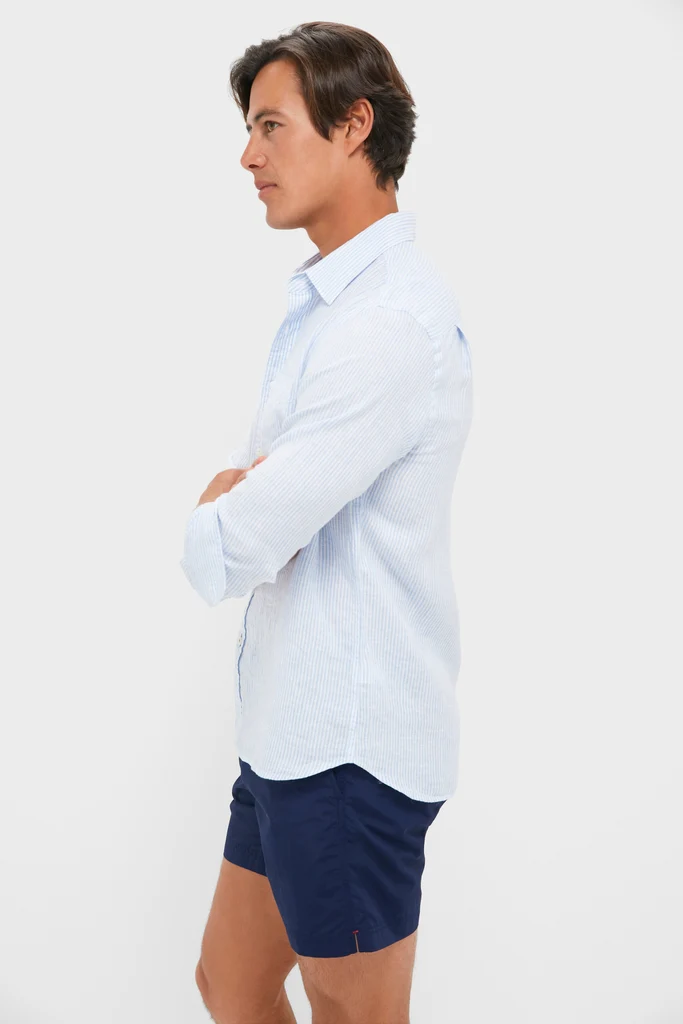 Summer Classic Stripe Laguna Linen Shirt - Image 3