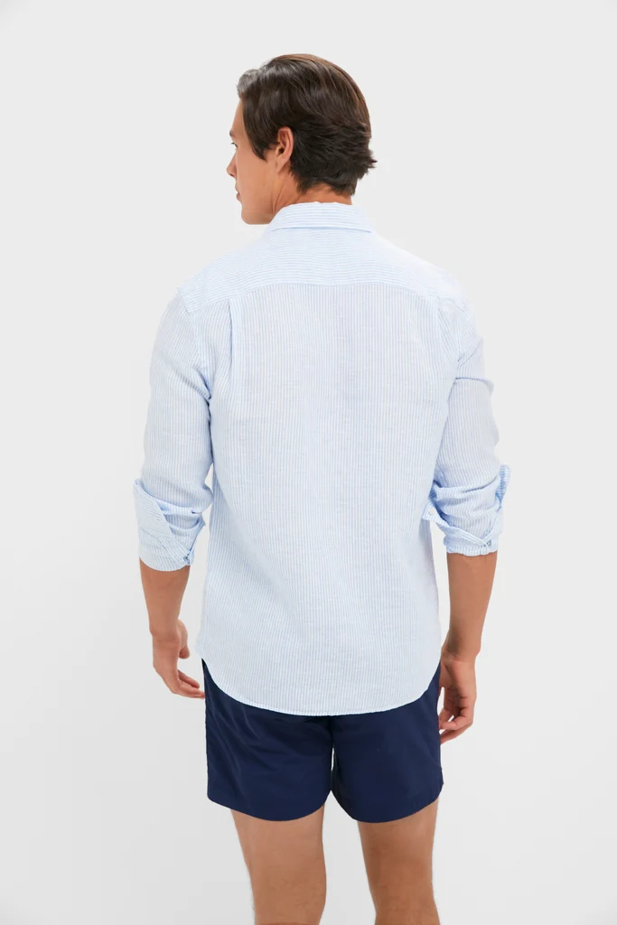 Summer Classic Stripe Laguna Linen Shirt - Image 4