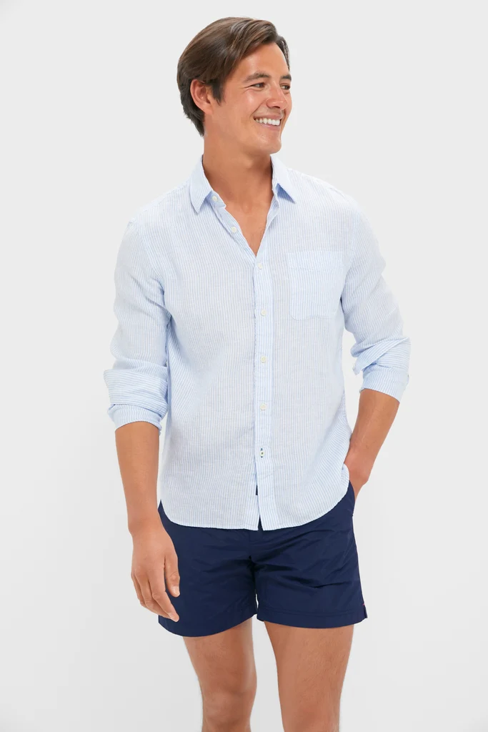 Summer Classic Stripe Laguna Linen Shirt - Image 6