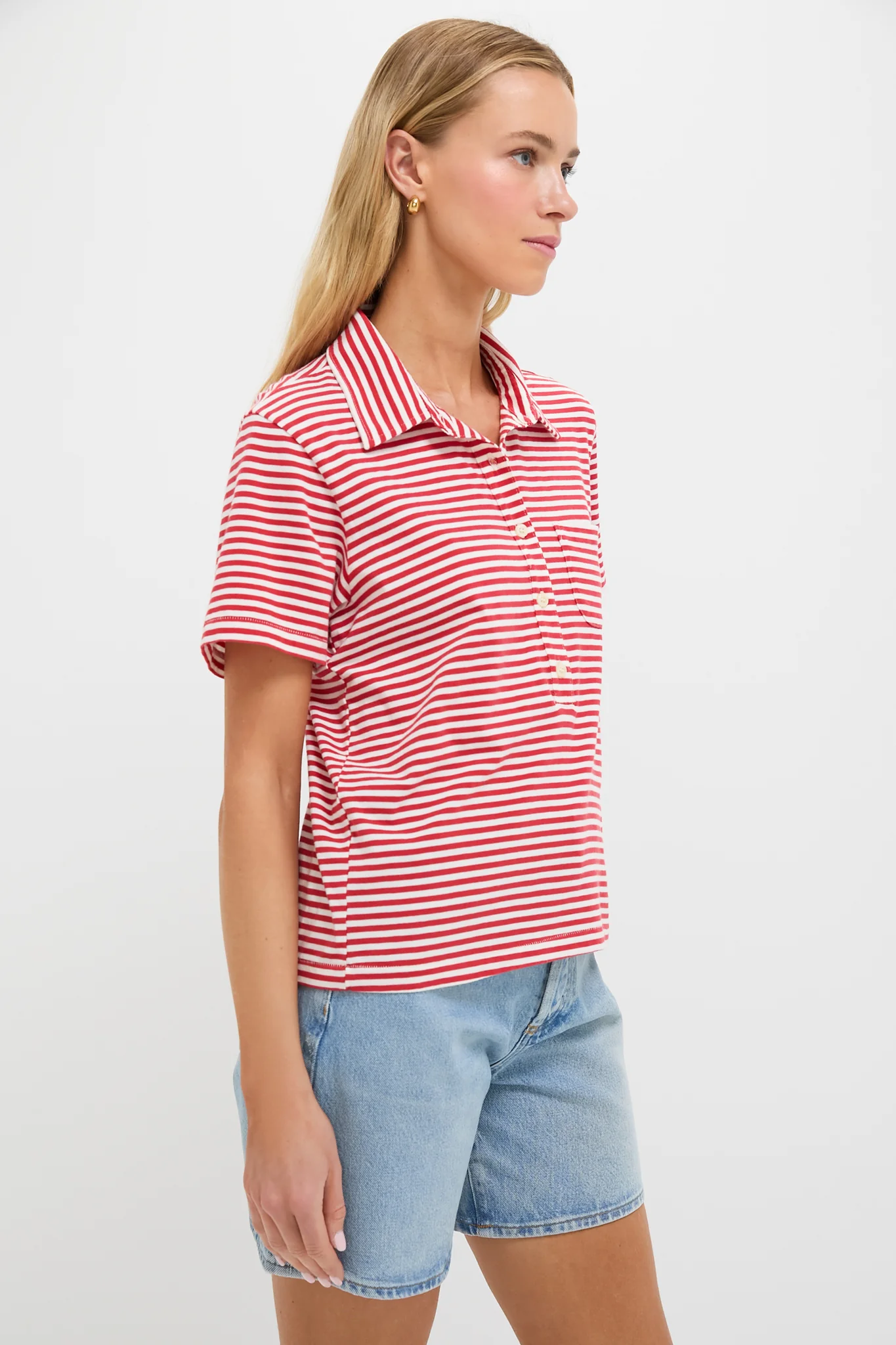 Sun Cherry Stripe The Lacrosse Polo - Image 3