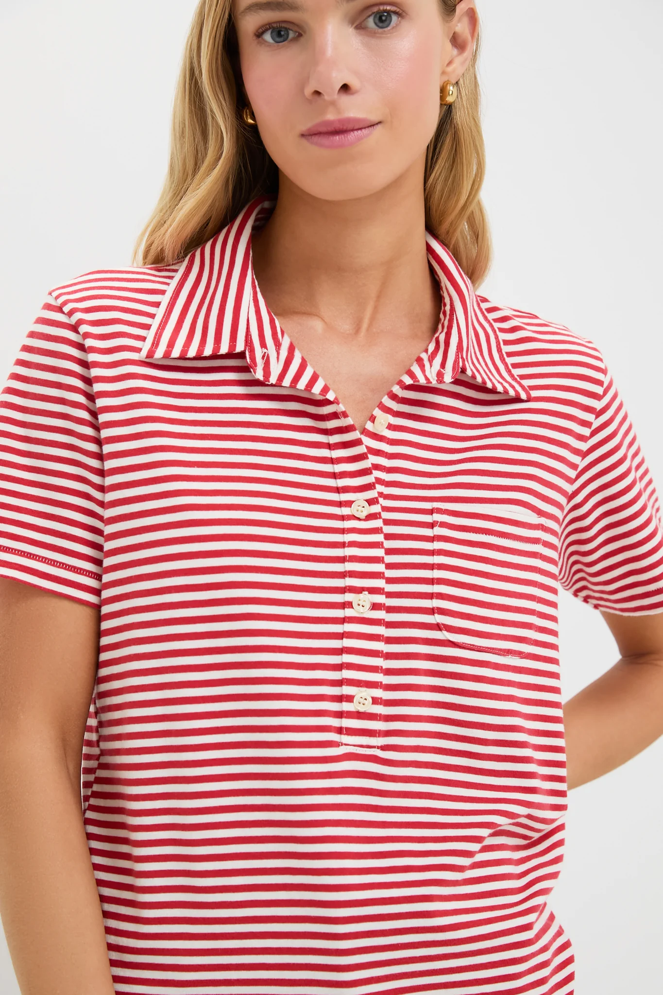 Sun Cherry Stripe The Lacrosse Polo - Image 5