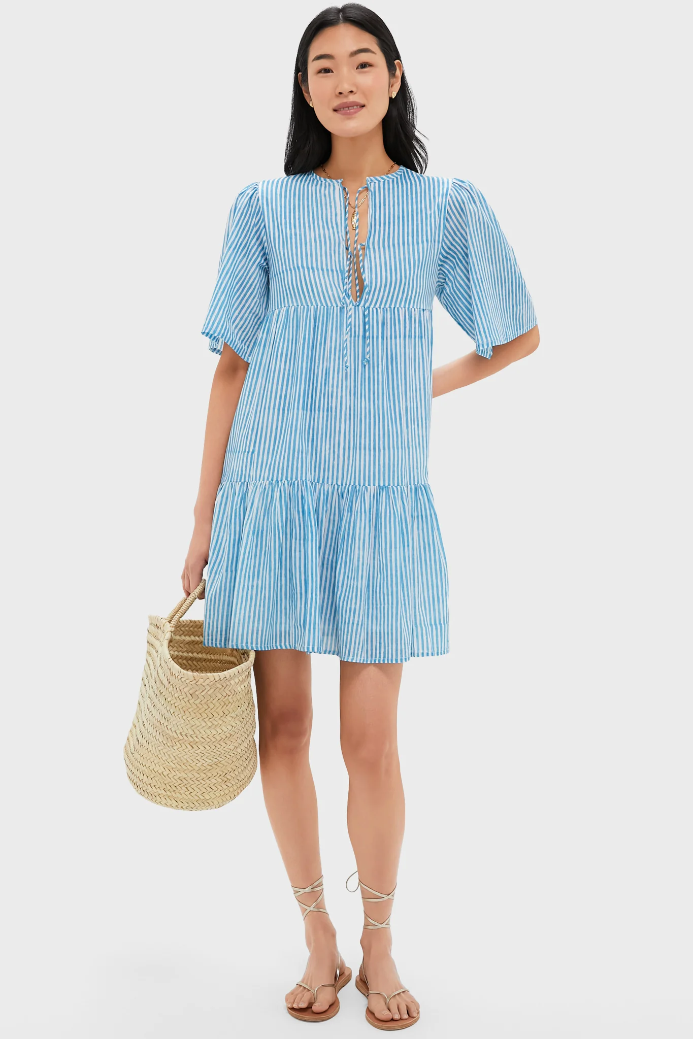 Sunday Stripe Bluesy Organic Isla Dress - Image 2