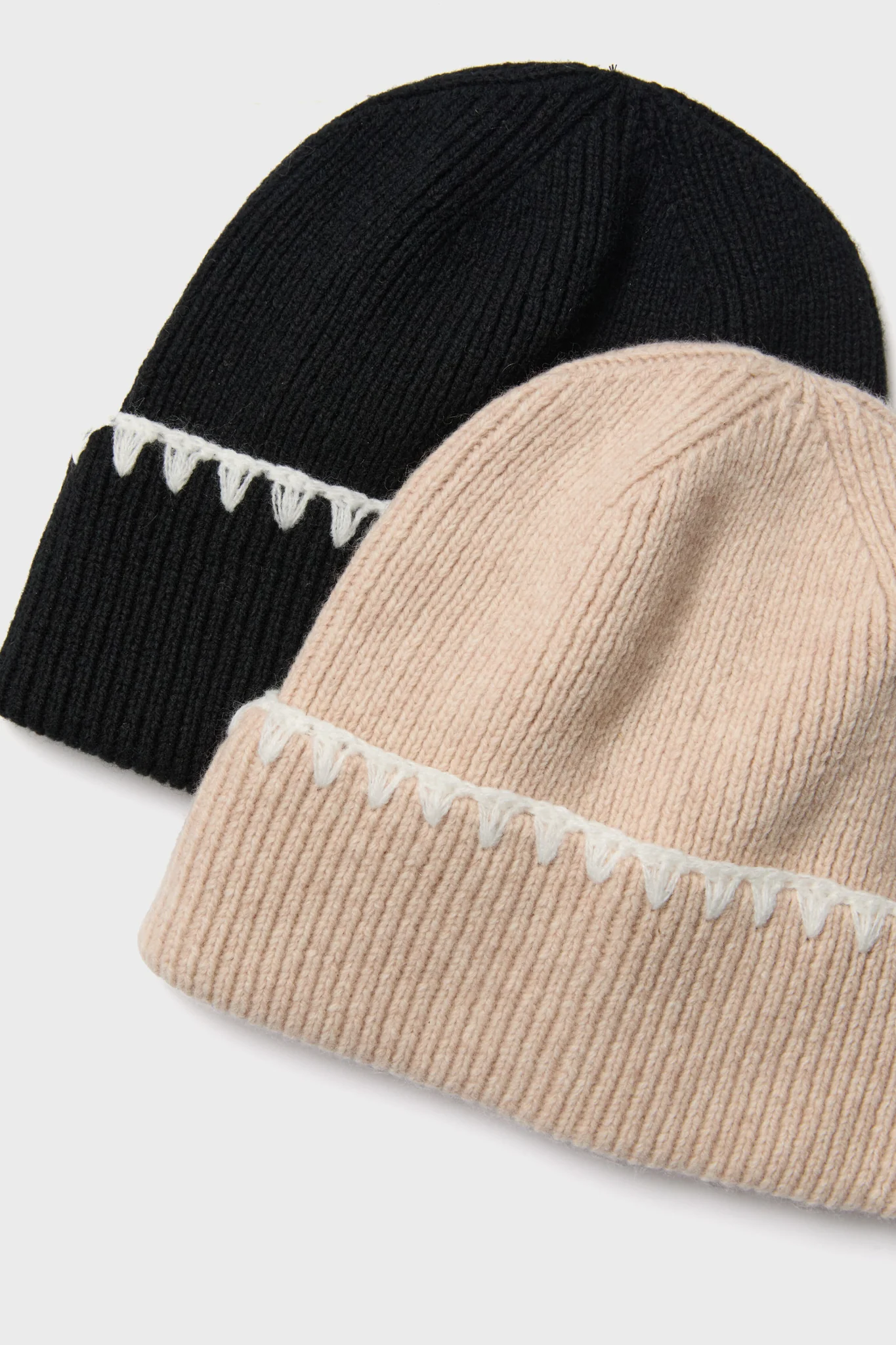 Tan Blanket Stitch Winter Hat - Image 3