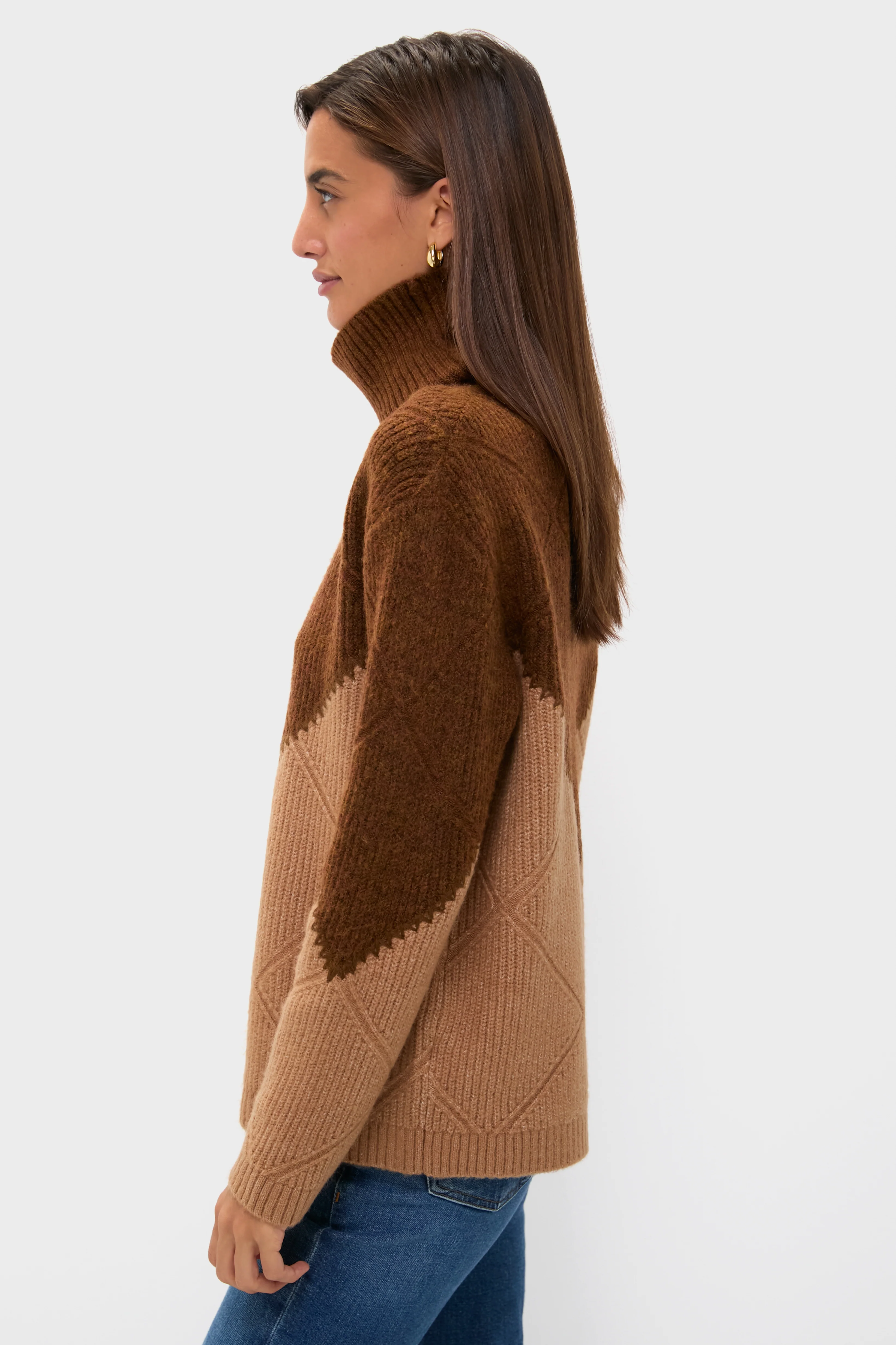 Tan & Brown Diamond Demi Turtleneck - Image 3